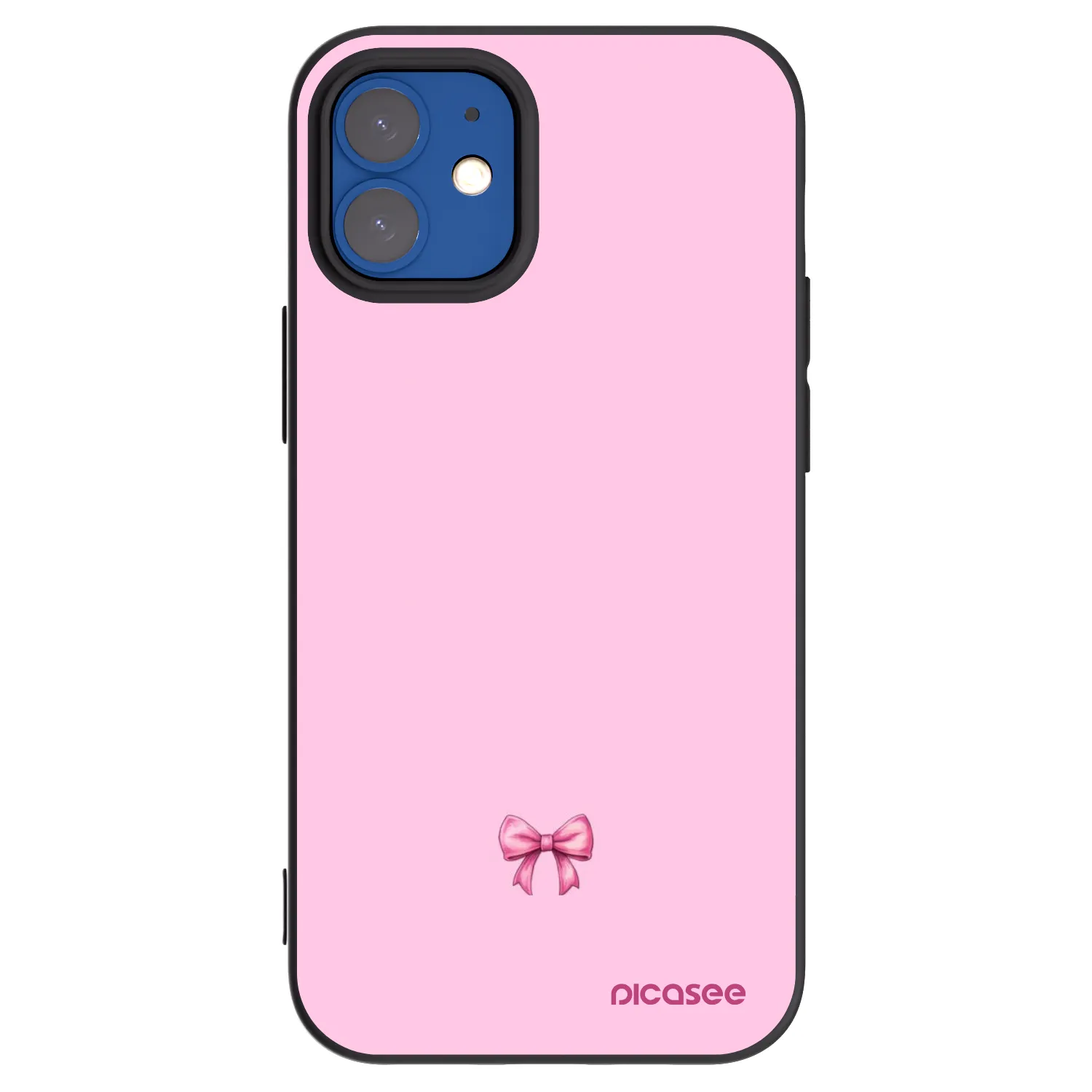Picasee silikonowe czarne etui na Apple iPhone 12 mini - Blush bow