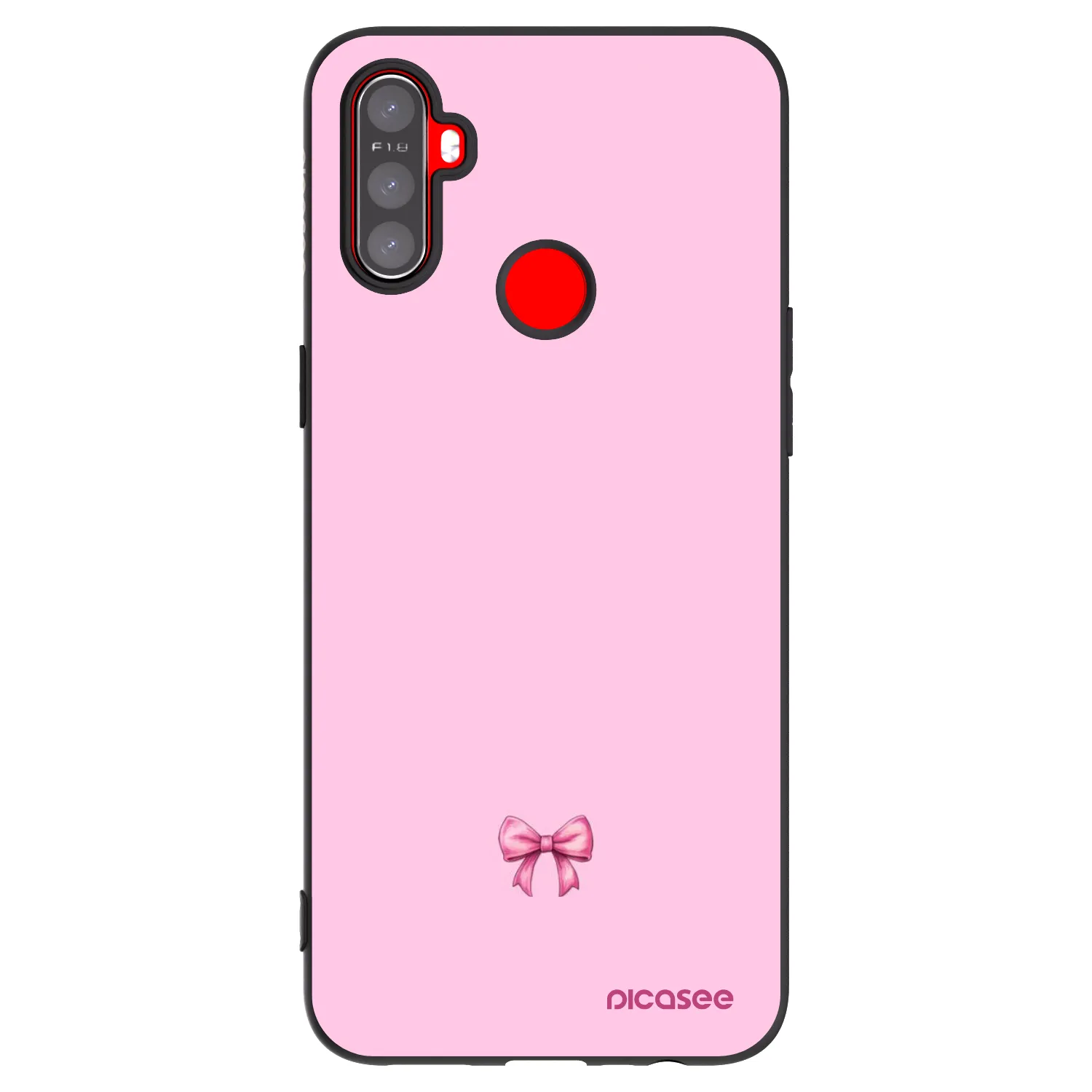 Picasee silikonowe czarne etui na Realme C3 - Blush bow