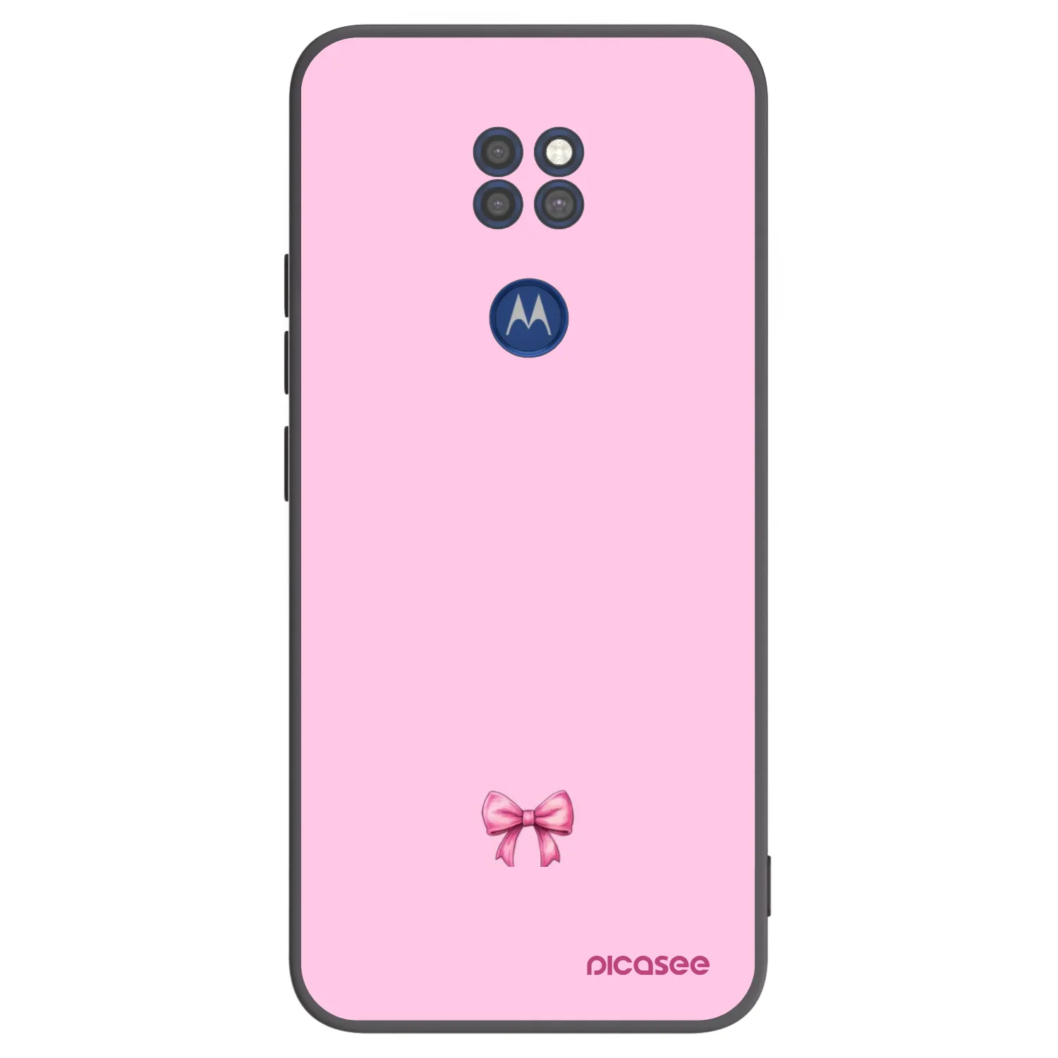 Picasee silikonowe czarne etui na Motorola Moto G9 Play - Blush bow