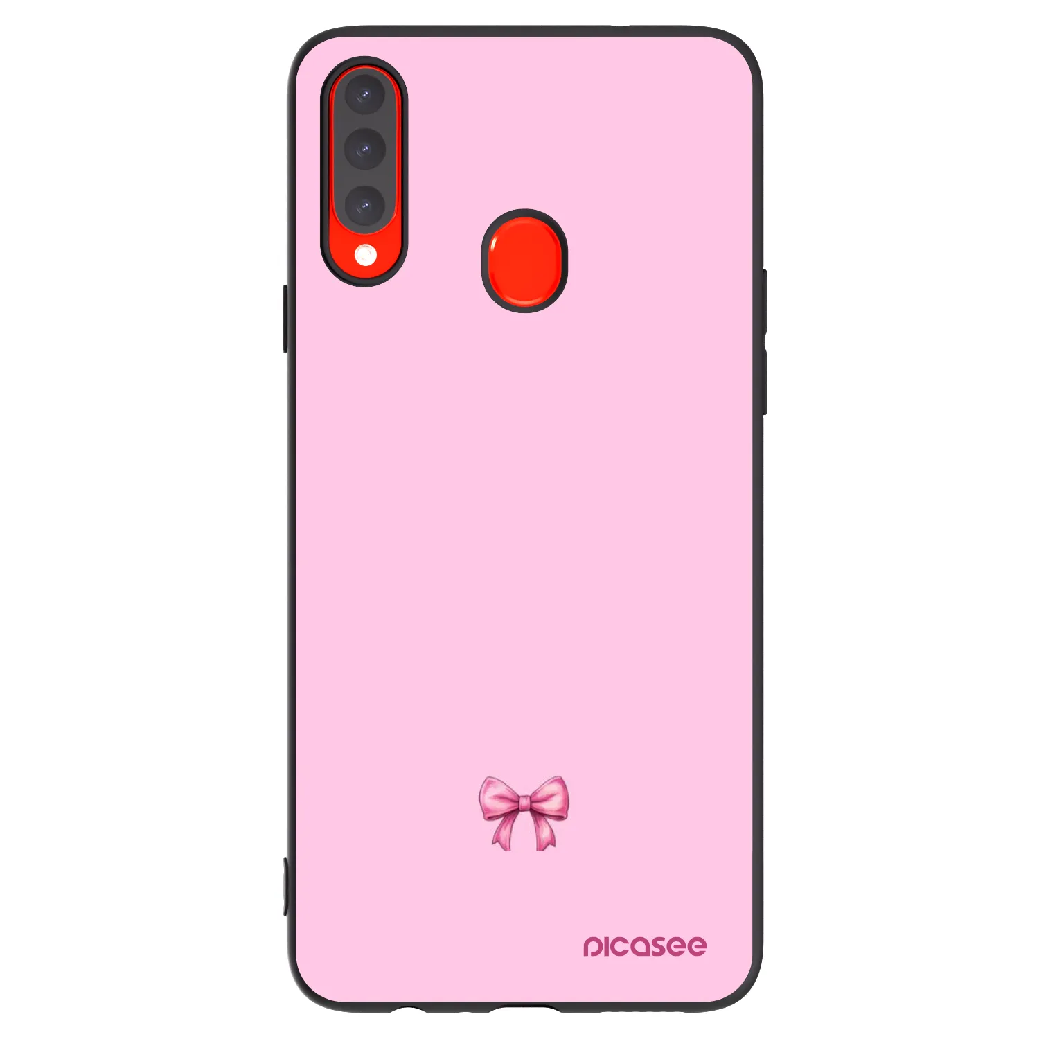 Picasee silikonowe czarne etui na Samsung Galaxy A20s - Blush bow