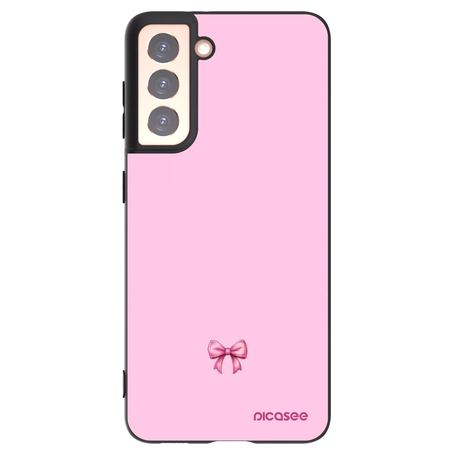 Picasee silikonowe czarne etui na Samsung Galaxy S21 5G G991B - Blush bow
