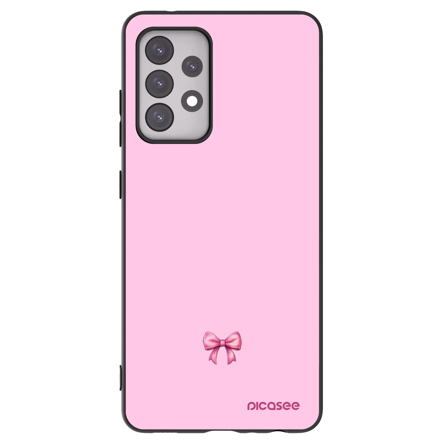 Picasee silikonowe czarne etui na Samsung Galaxy A52 5G A525F - Blush bow