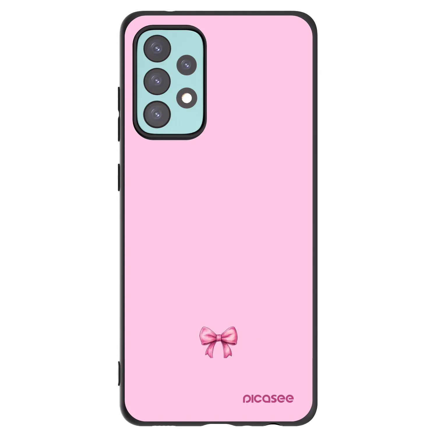Picasee silikonowe czarne etui na Samsung Galaxy A72 A725F - Blush bow