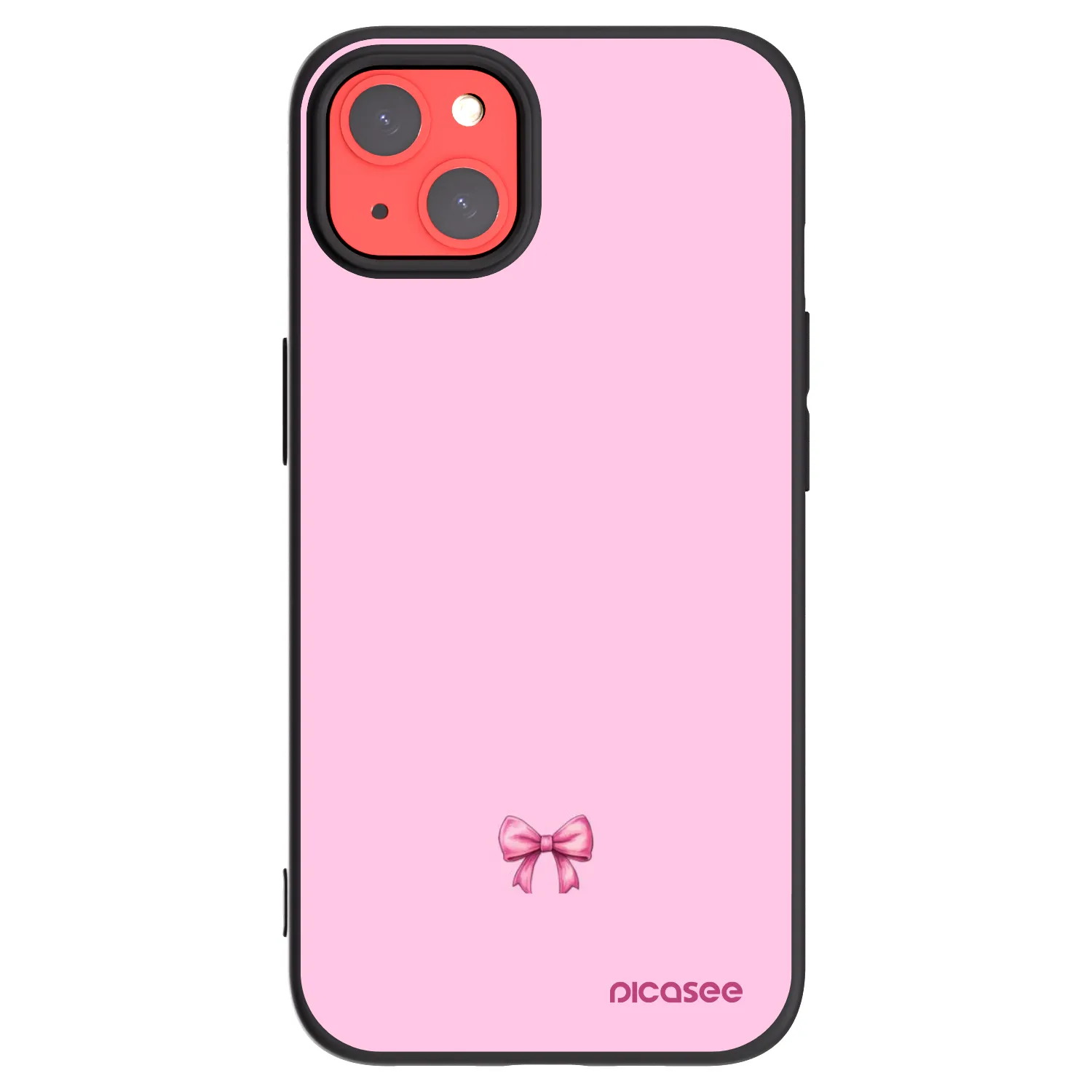 Picasee silikonowe czarne etui na Apple iPhone 13 - Blush bow