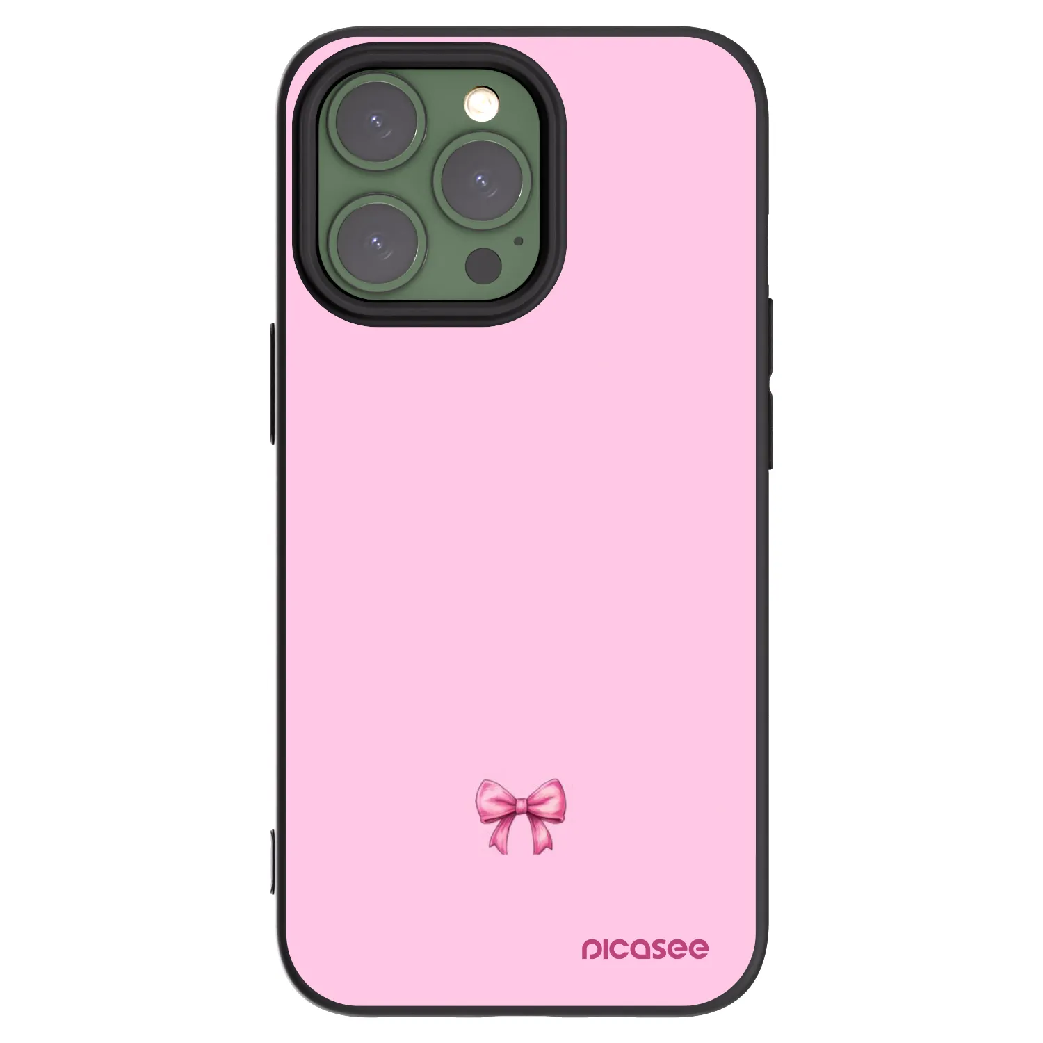 Picasee silikonowe czarne etui na Apple iPhone 13 Pro - Blush bow
