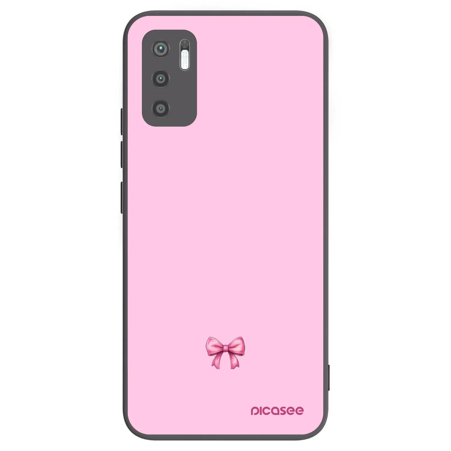 Picasee silikonowe czarne etui na Xiaomi Redmi Note 10 5G - Blush bow