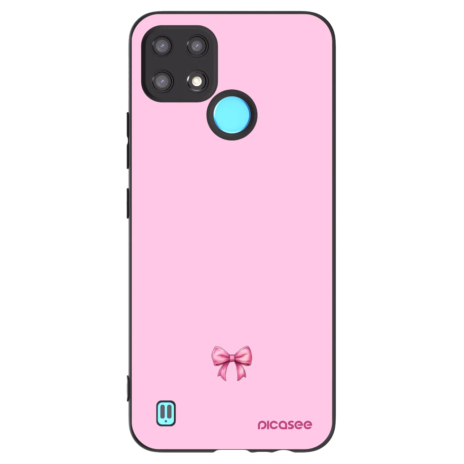 Picasee silikonowe czarne etui na Realme C21 - Blush bow