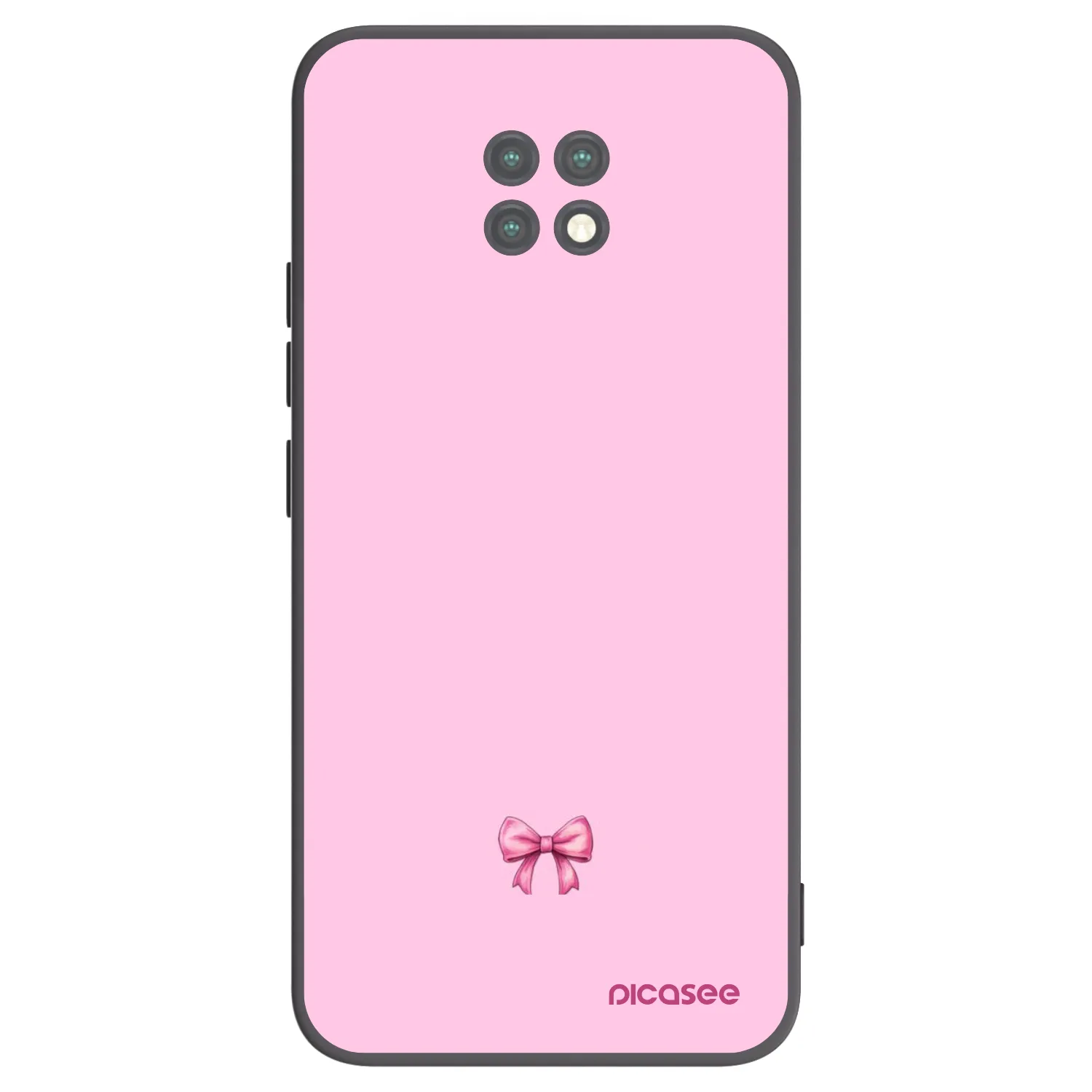Picasee silikonowe czarne etui na Xiaomi Redmi Note 9T - Blush bow