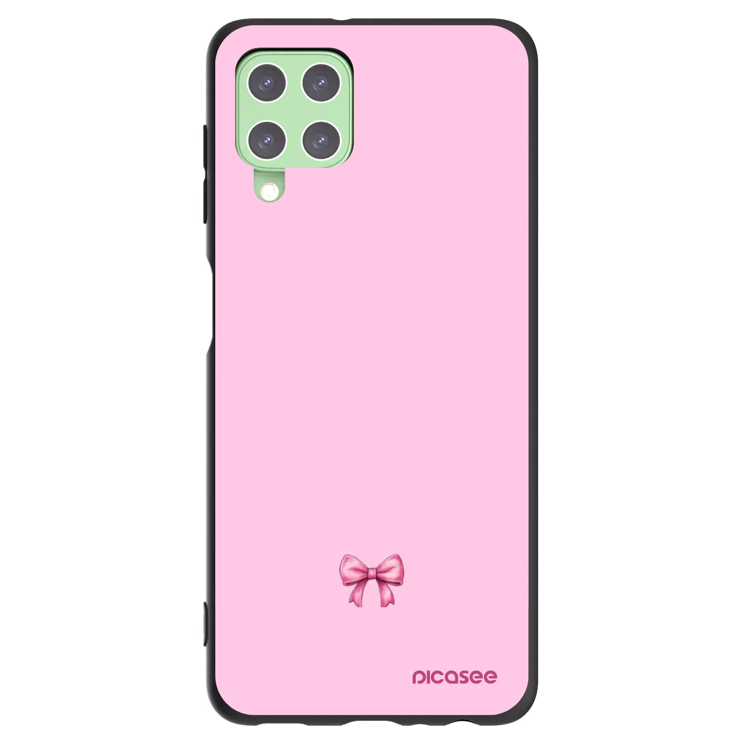 Picasee silikonowe czarne etui na Samsung Galaxy A22 A225F 4G - Blush bow