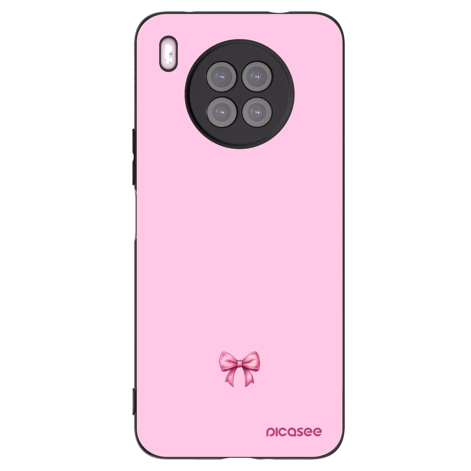 Picasee silikonowe czarne etui na Huawei Nova 8i - Blush bow