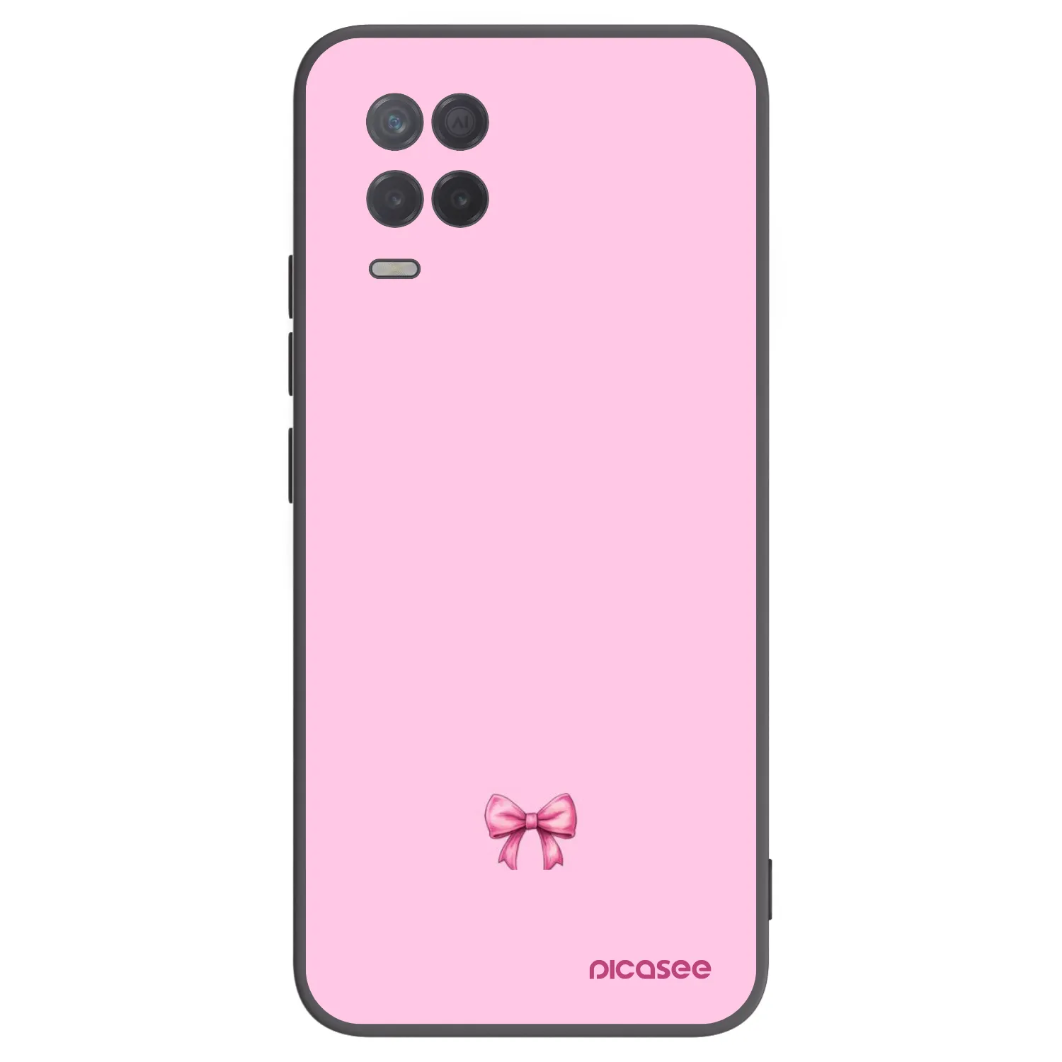 Picasee silikonowe czarne etui na Realme 8 5G - Blush bow