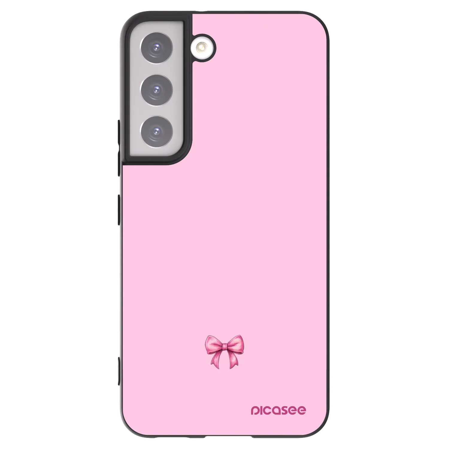Picasee silikonowe czarne etui na Samsung Galaxy S22 5G - Blush bow