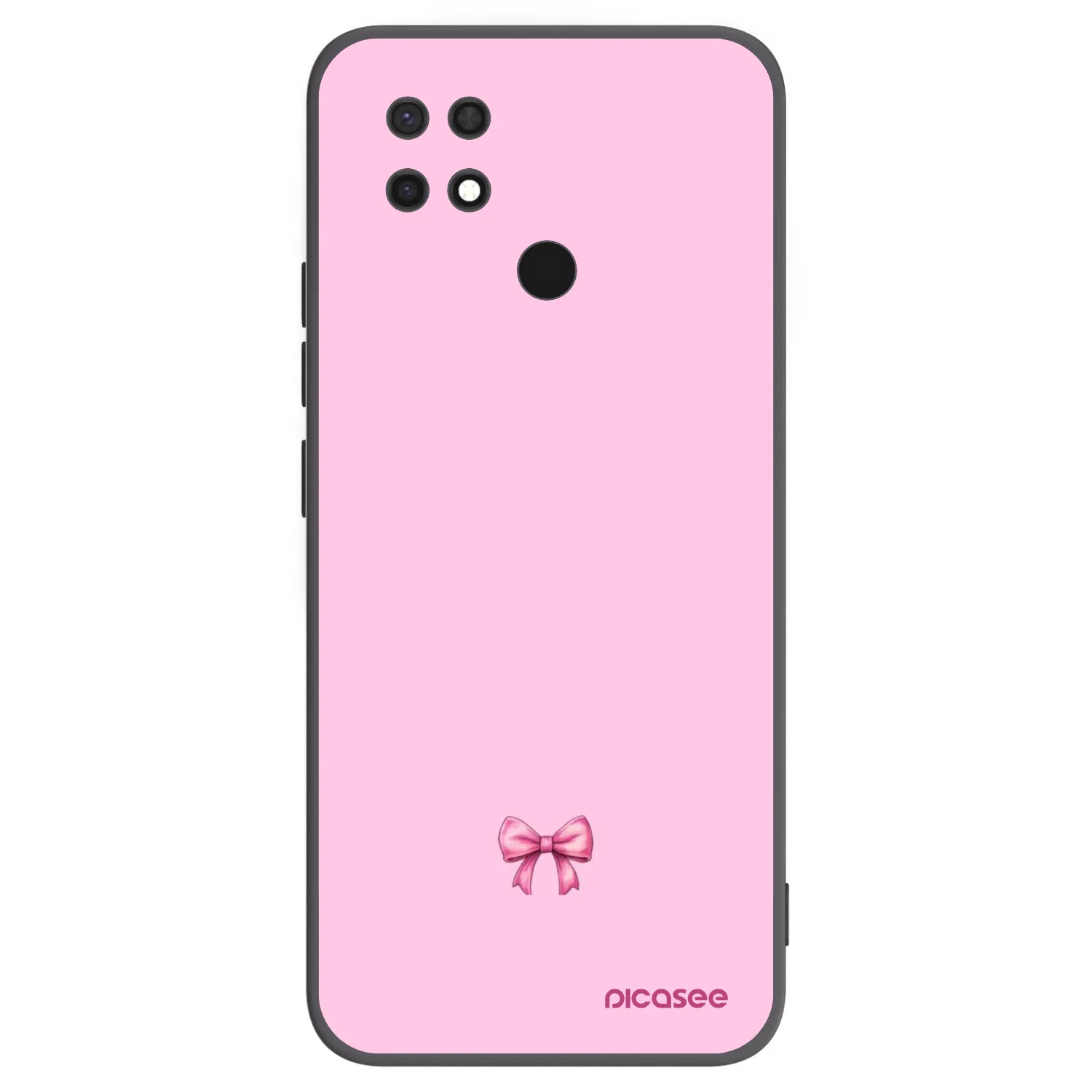 Picasee silikonowe czarne etui na Xiaomi Redmi 10C - Blush bow