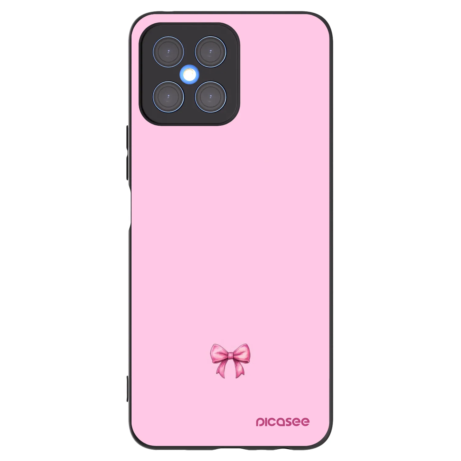 Picasee silikonowe czarne etui na Honor X8 4G - Blush bow