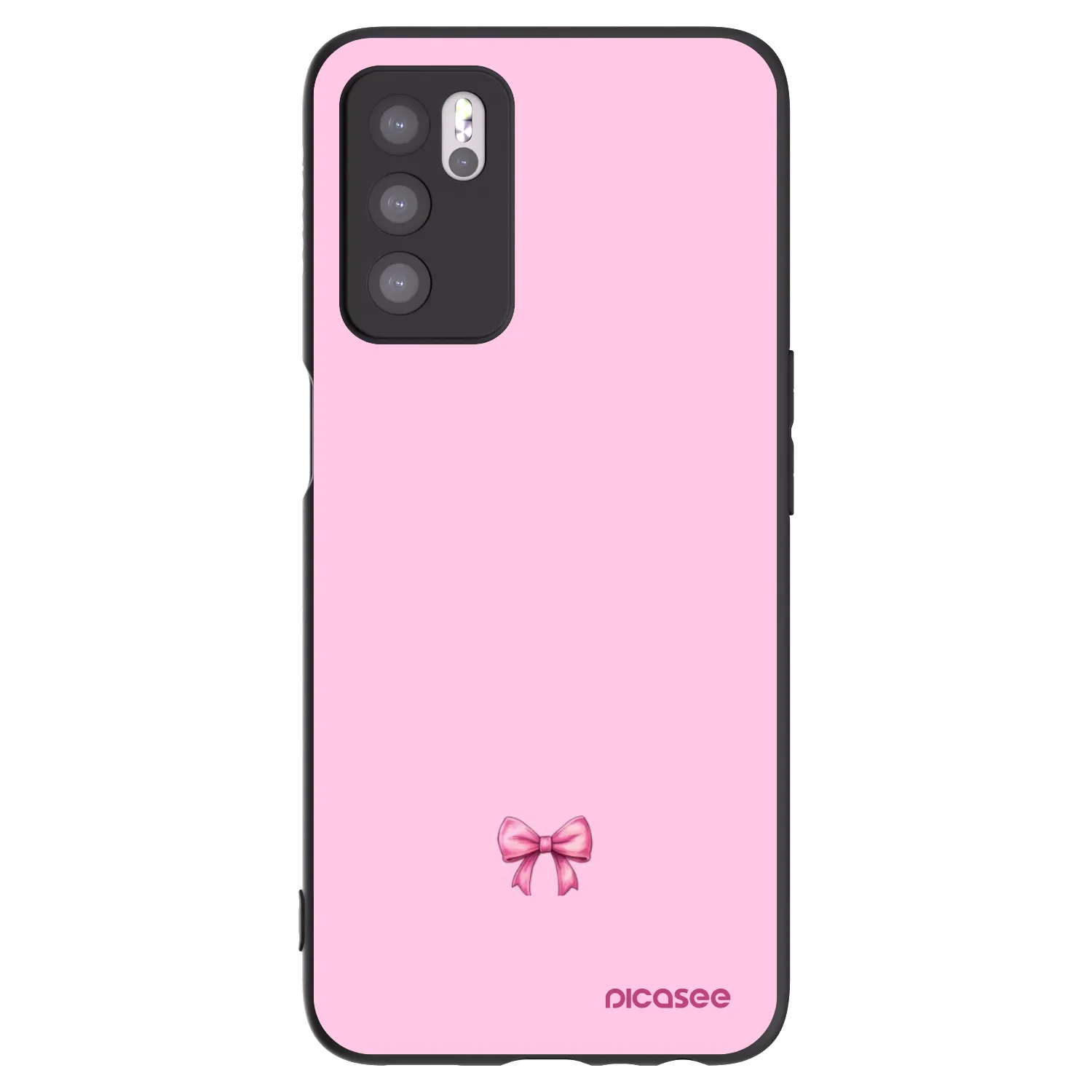Picasee silikonowe czarne etui na OPPO A16s - Blush bow
