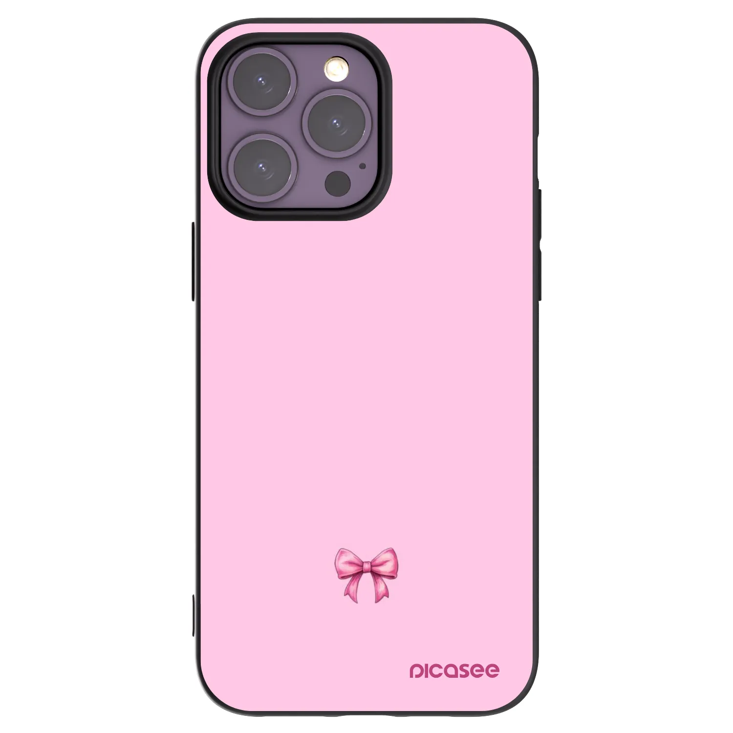 Picasee silikonowe czarne etui na Apple iPhone 14 Pro Max - Blush bow