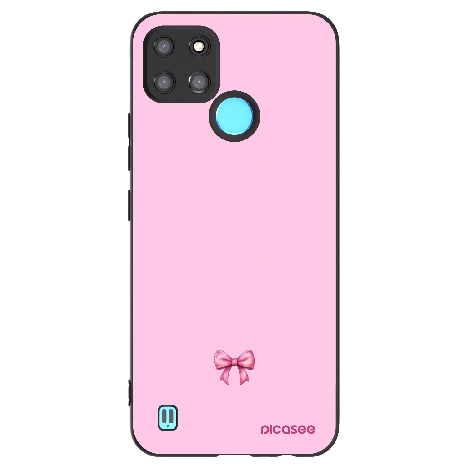 Picasee silikonowe czarne etui na Realme C21Y - Blush bow