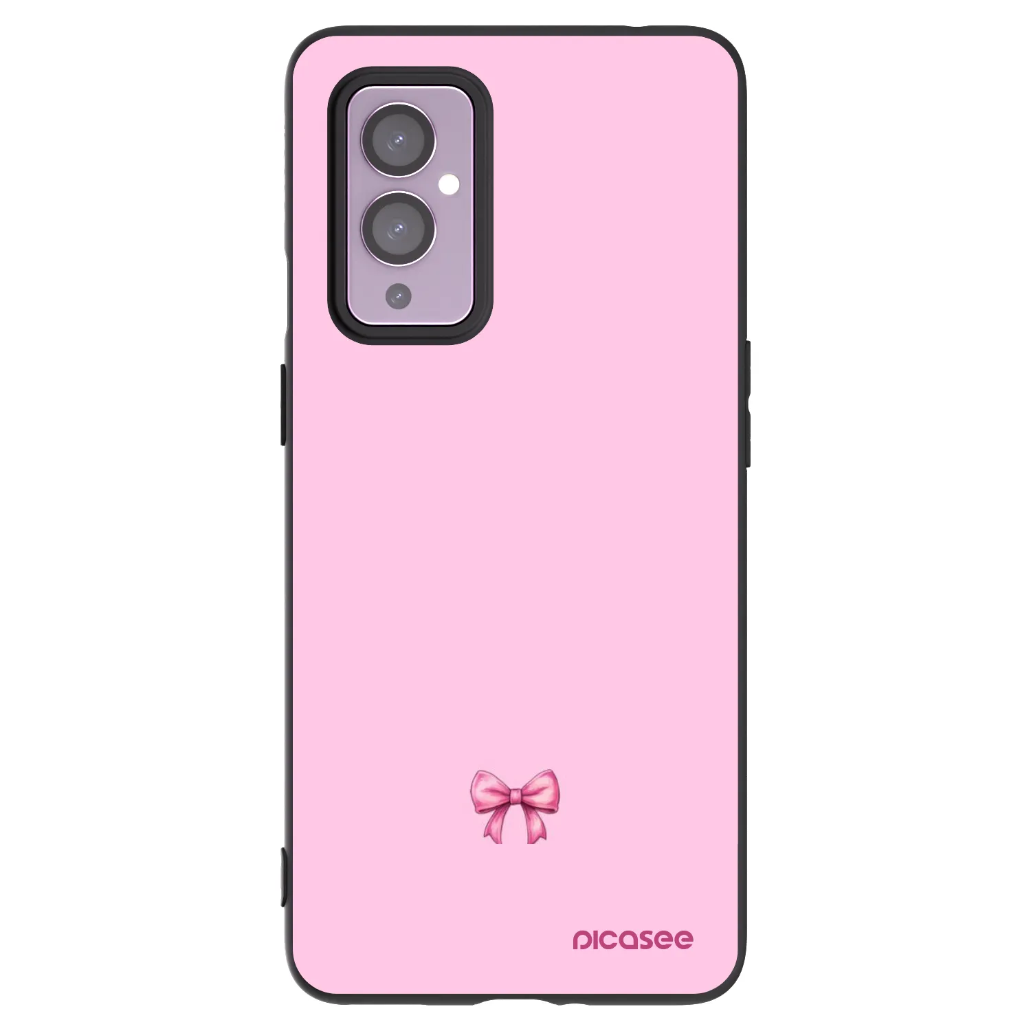 Picasee silikonowe czarne etui na OnePlus 9 - Blush bow