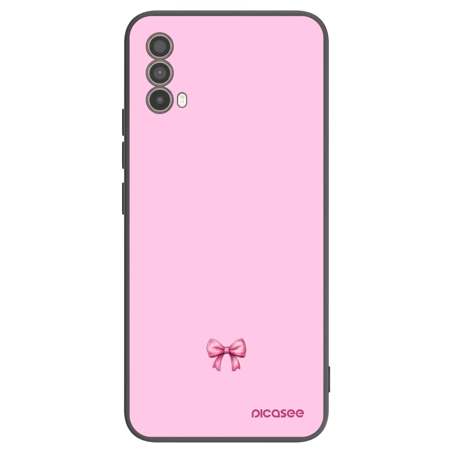 Picasee silikonowe czarne etui na Motorola Moto E40 - Blush bow