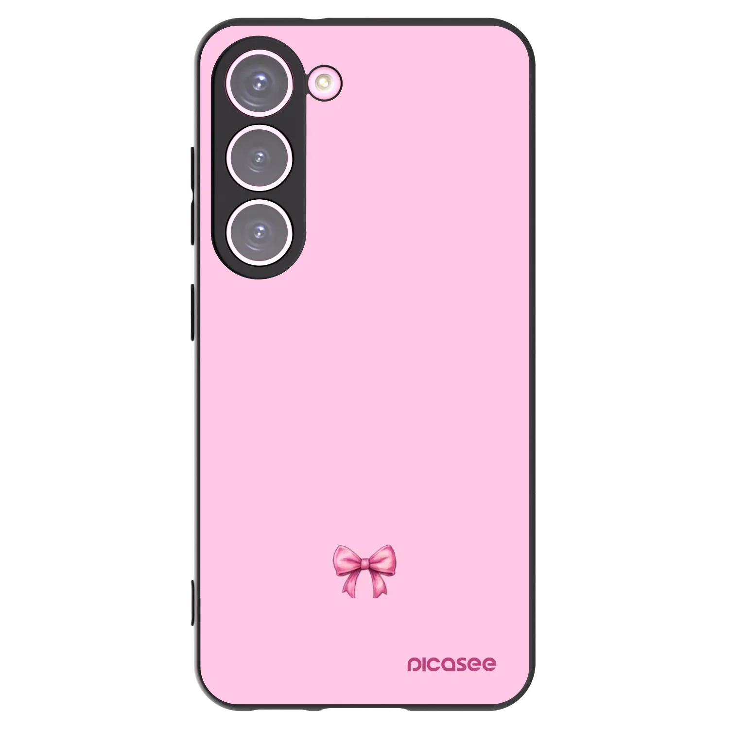 Picasee silikonowe czarne etui na Samsung Galaxy S23 5G - Blush bow