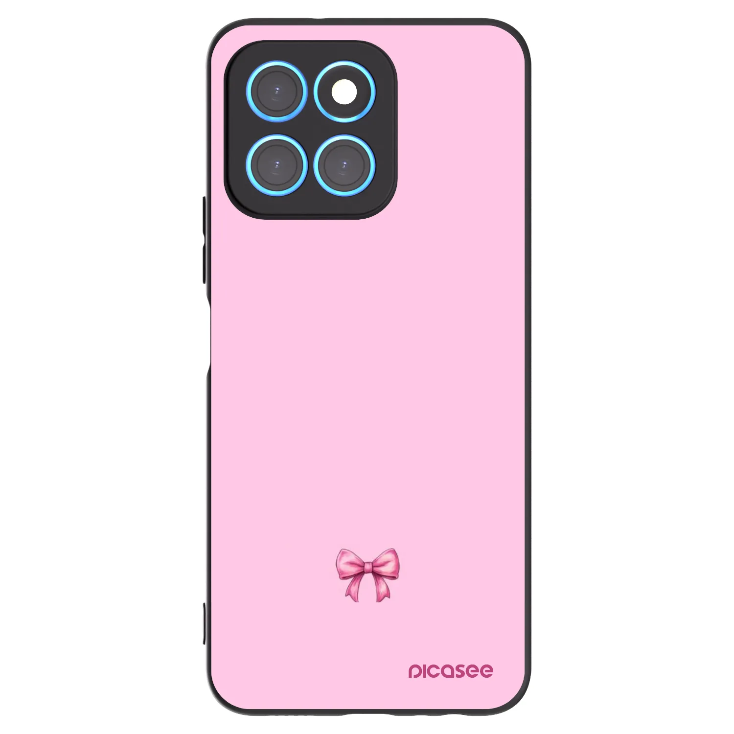 Picasee silikonowe czarne etui na Honor X8 5G - Blush bow