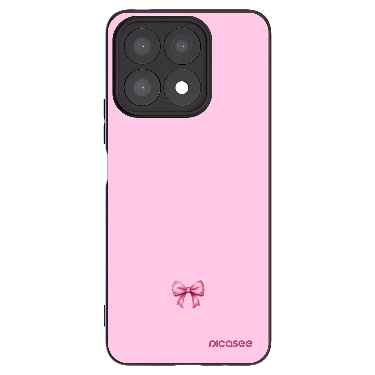 Picasee silikonowe czarne etui na Honor X8a - Blush bow
