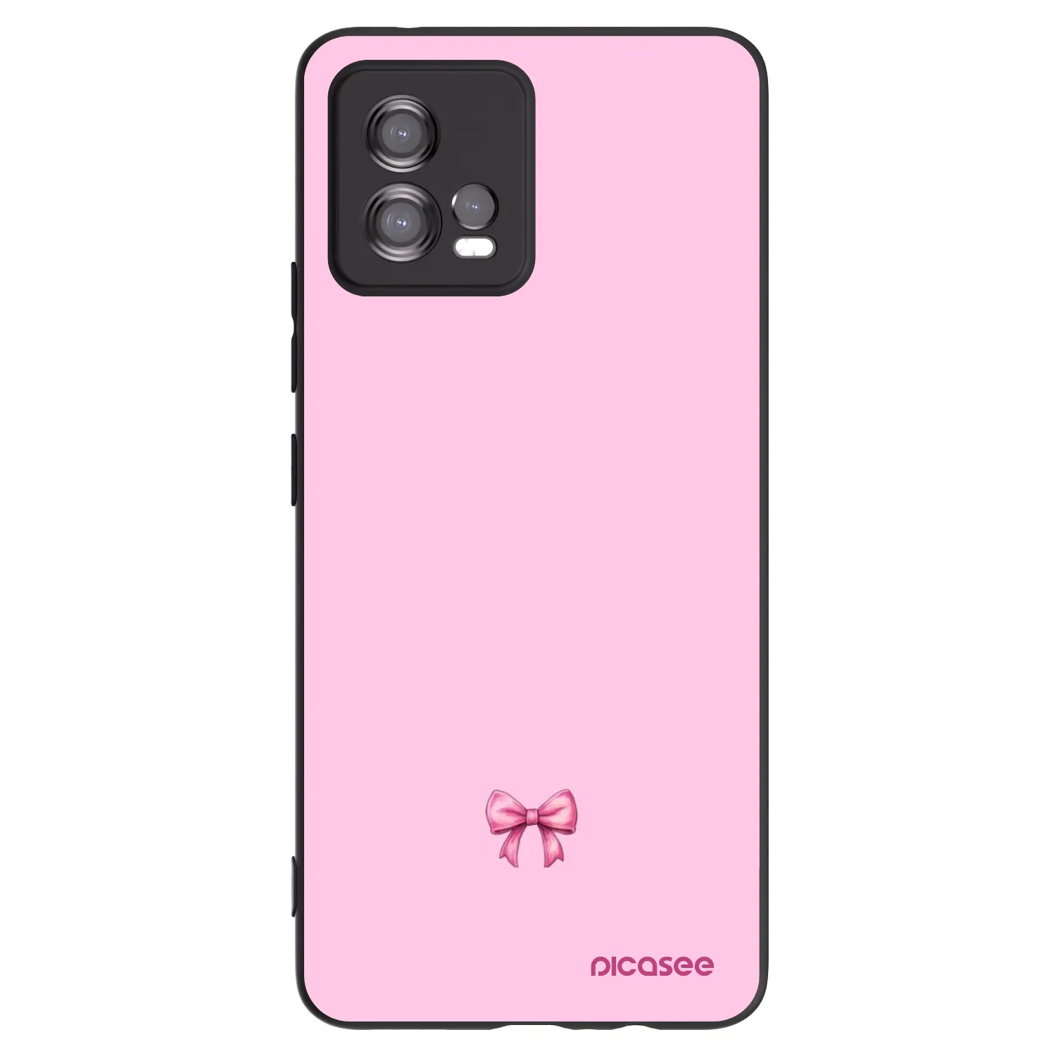 Picasee silikonowe czarne etui na Motorola Moto G72 - Blush bow