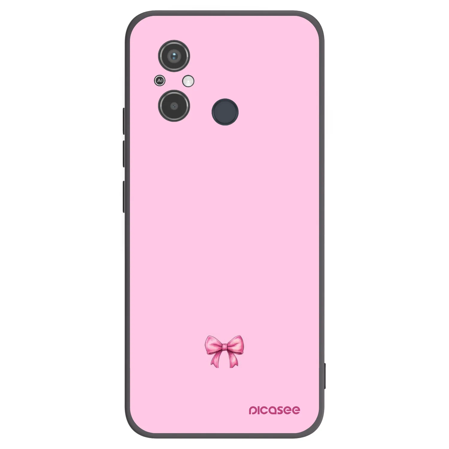 Picasee silikonowe czarne etui na Xiaomi Redmi 12C - Blush bow