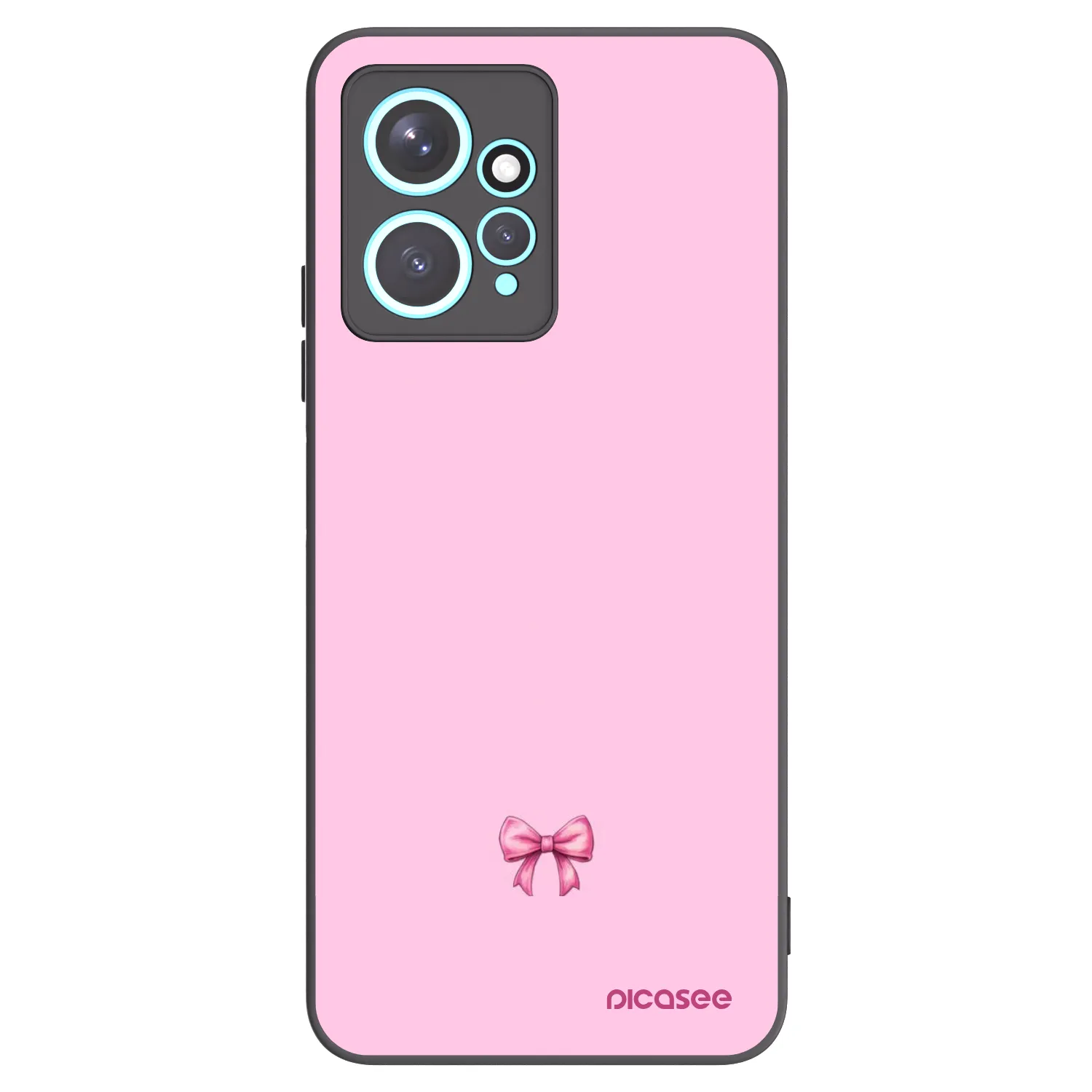 Picasee silikonowe czarne etui na Xiaomi Redmi Note 12 4G - Blush bow