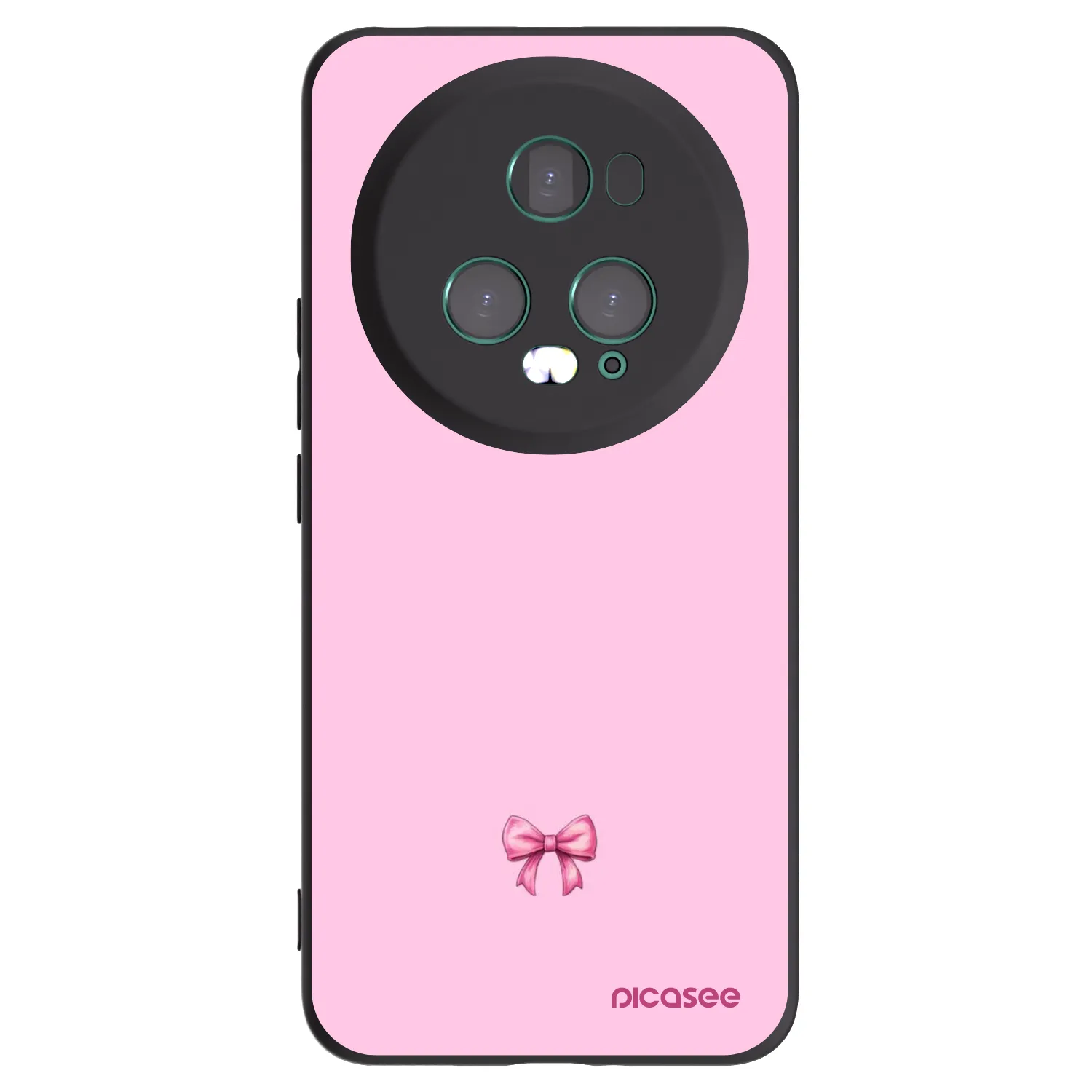Picasee silikonowe czarne etui na Honor Magic5 Pro - Blush bow