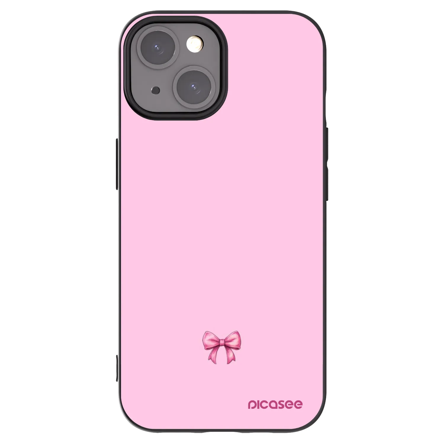 Picasee silikonowe czarne etui na Apple iPhone 15 - Blush bow