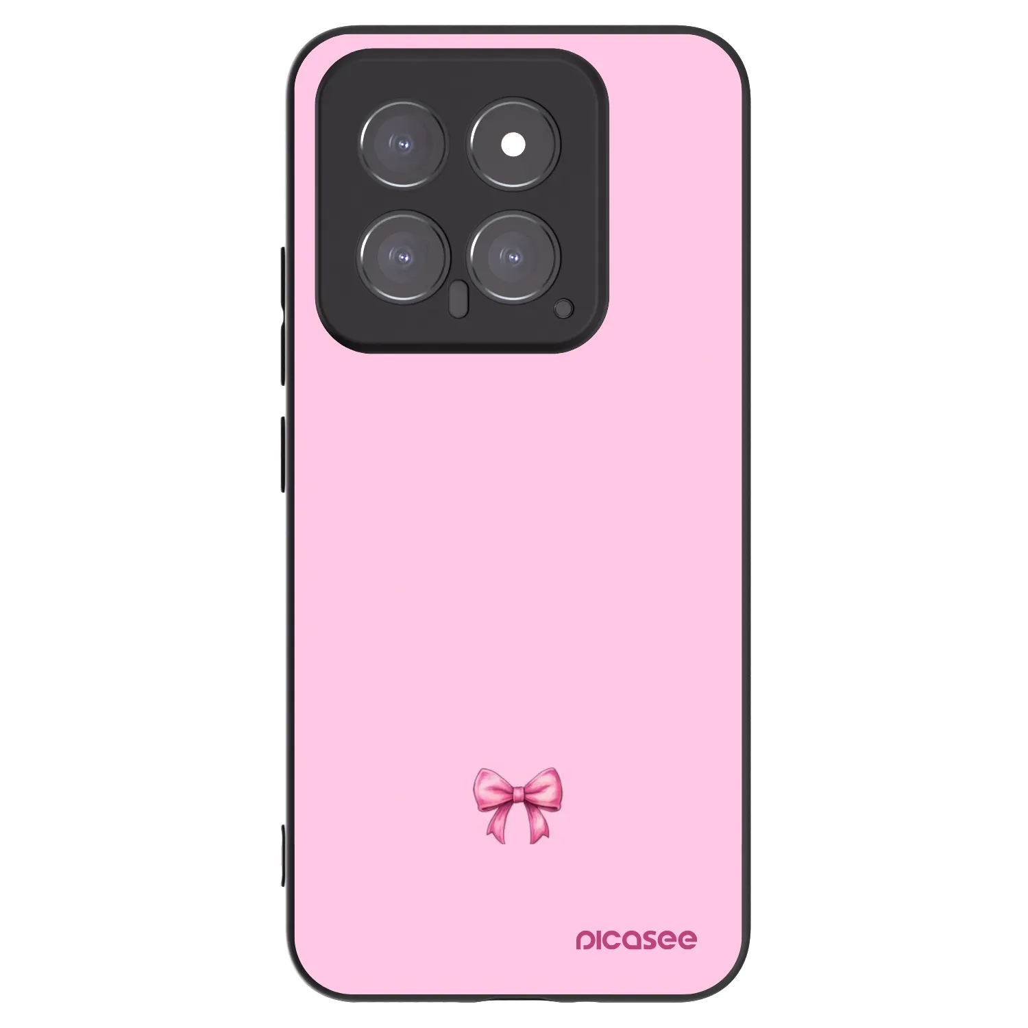 Picasee silikonowe czarne etui na Xiaomi 14 - Blush bow