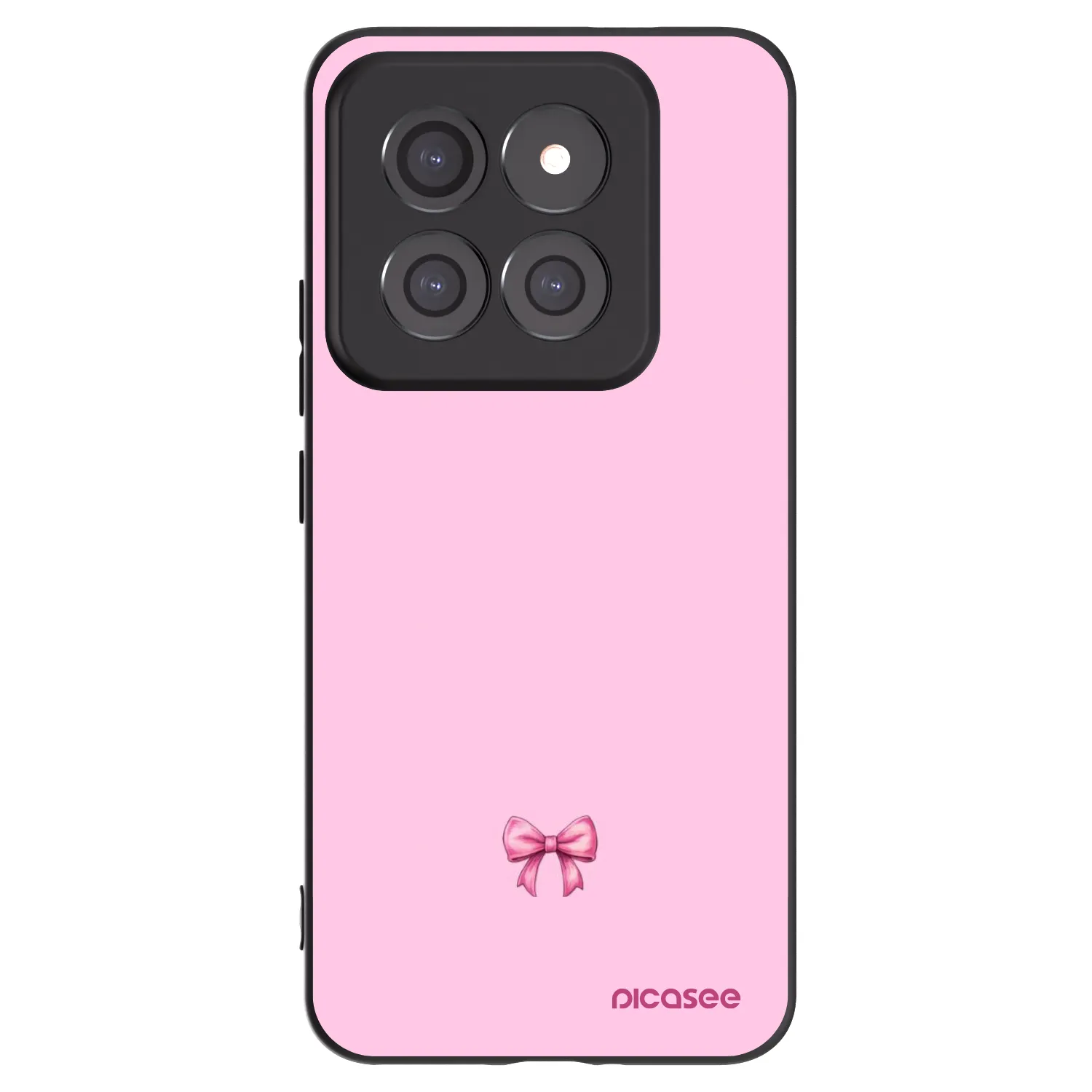 Picasee silikonowe czarne etui na Xiaomi 14 Pro - Blush bow