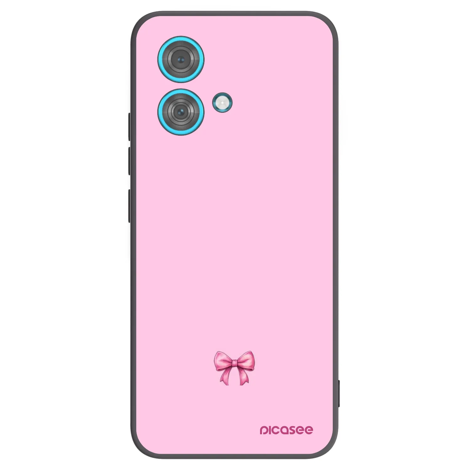 Picasee silikonowe czarne etui na Motorola Edge 40 Neo - Blush bow
