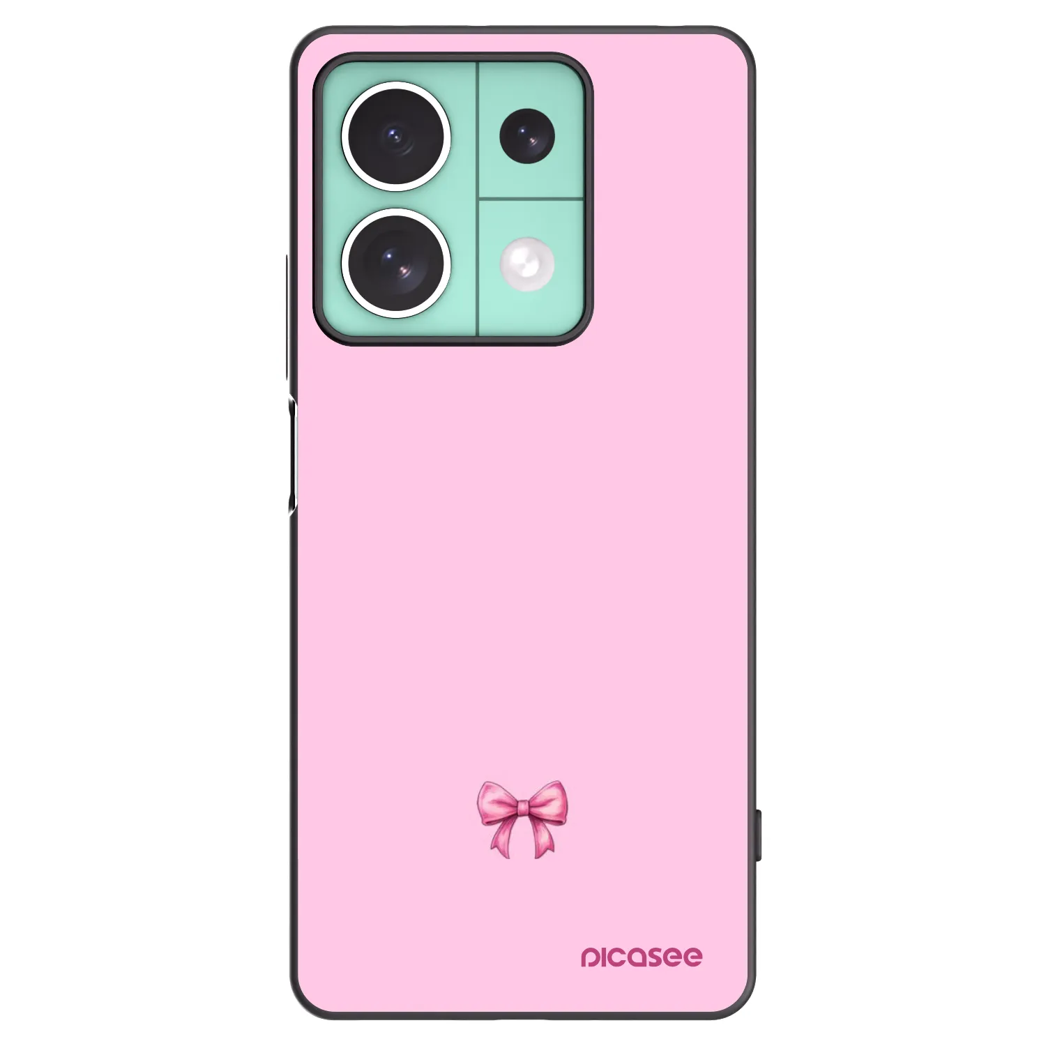 Picasee silikonowe czarne etui na Xiaomi Redmi Note 13 5G - Blush bow