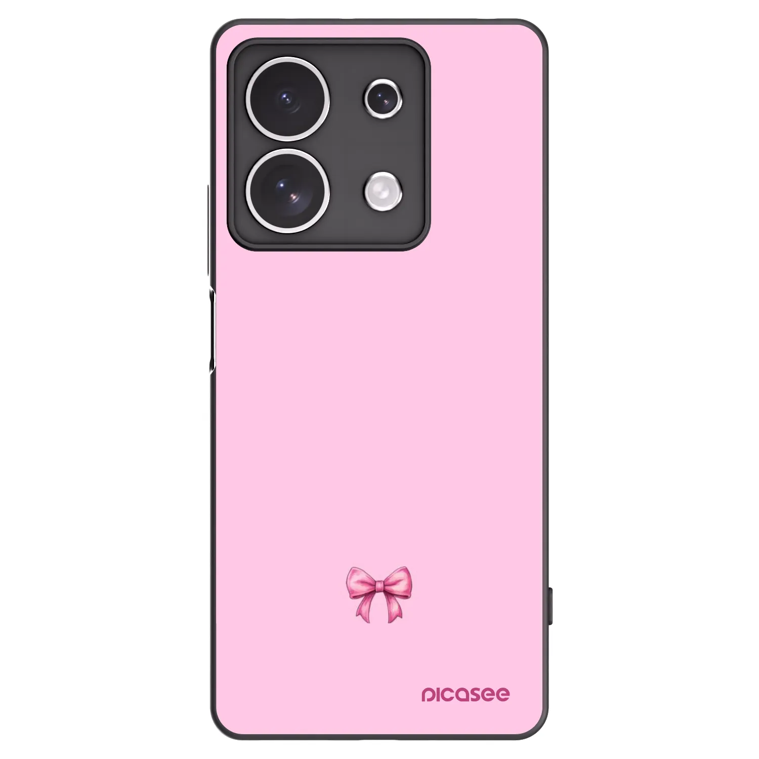 Picasee silikonowe czarne etui na Xiaomi Redmi Note 13 4G - Blush bow