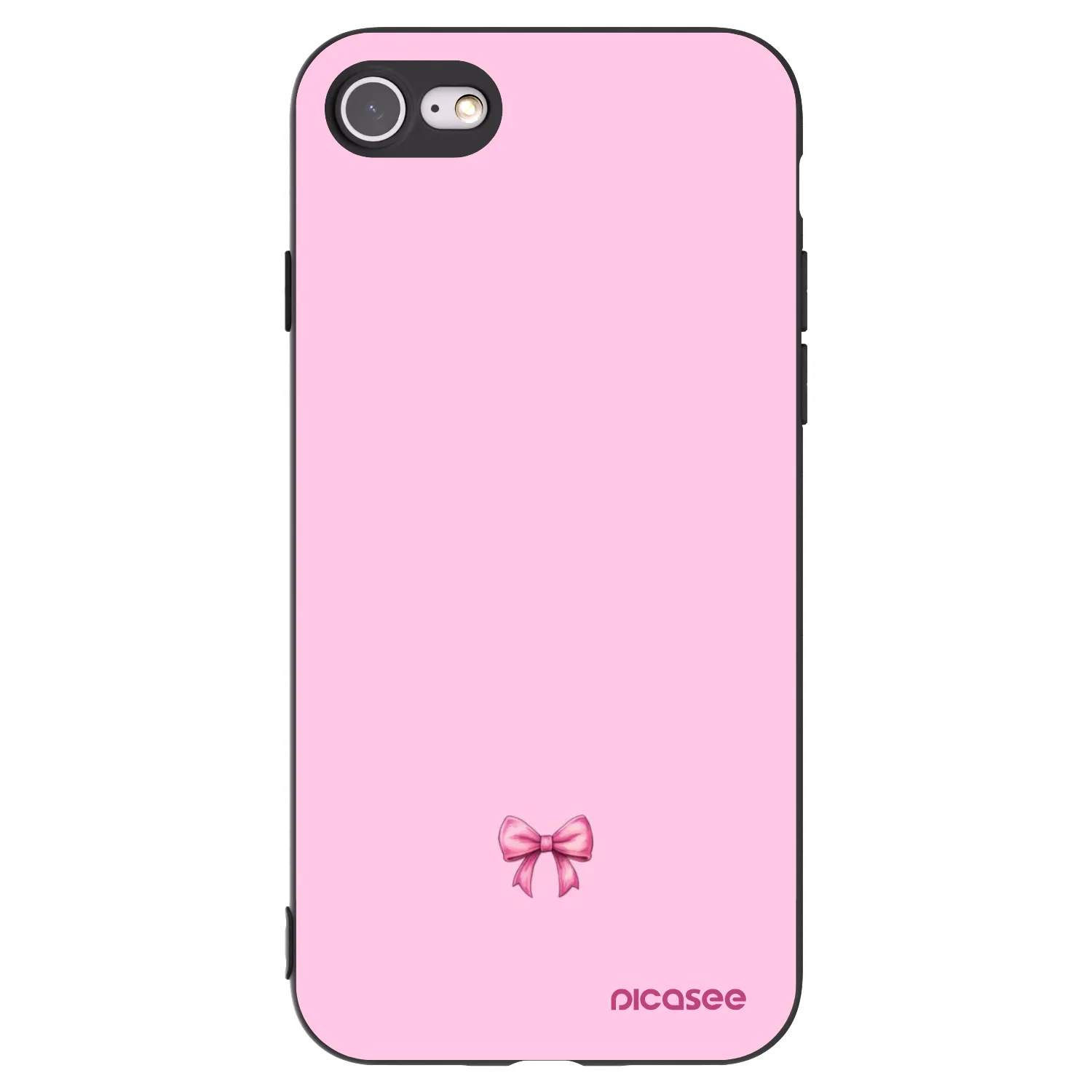 Picasee silikonowe czarne etui na Apple iPhone 8 - Blush bow