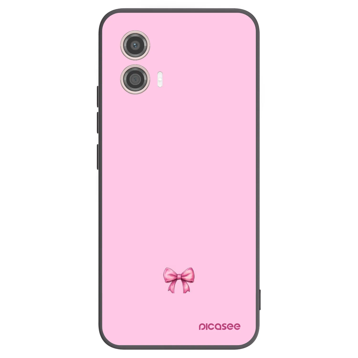 Picasee silikonowe czarne etui na Motorola Moto G53 5G - Blush bow