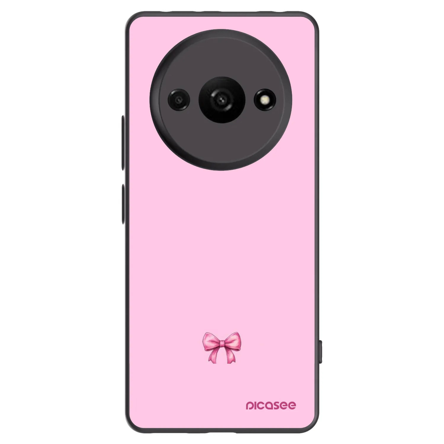 Picasee silikonowe czarne etui na Xiaomi Redmi A3 - Blush bow