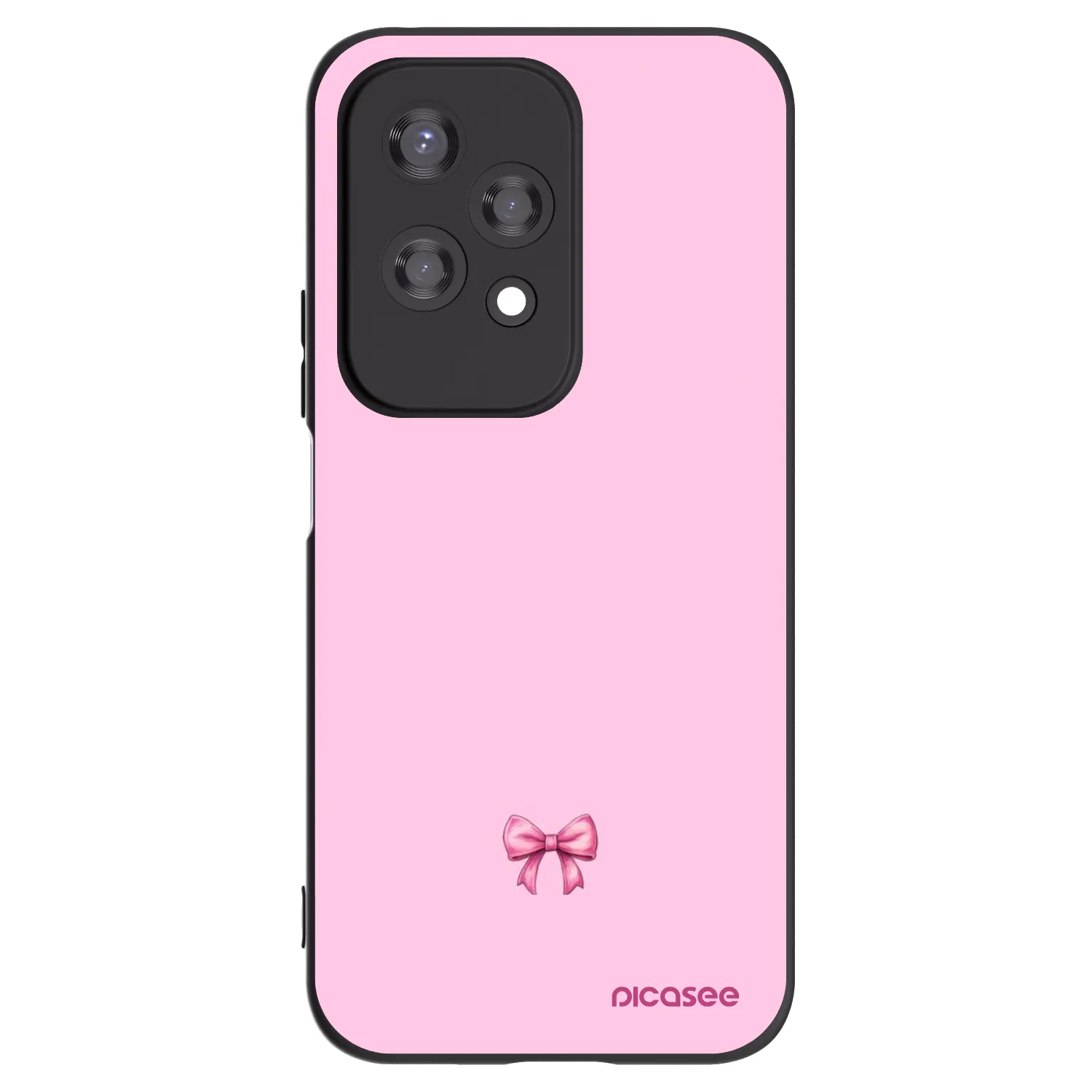 Picasee silikonowe czarne etui na Honor 200 Lite - Blush bow