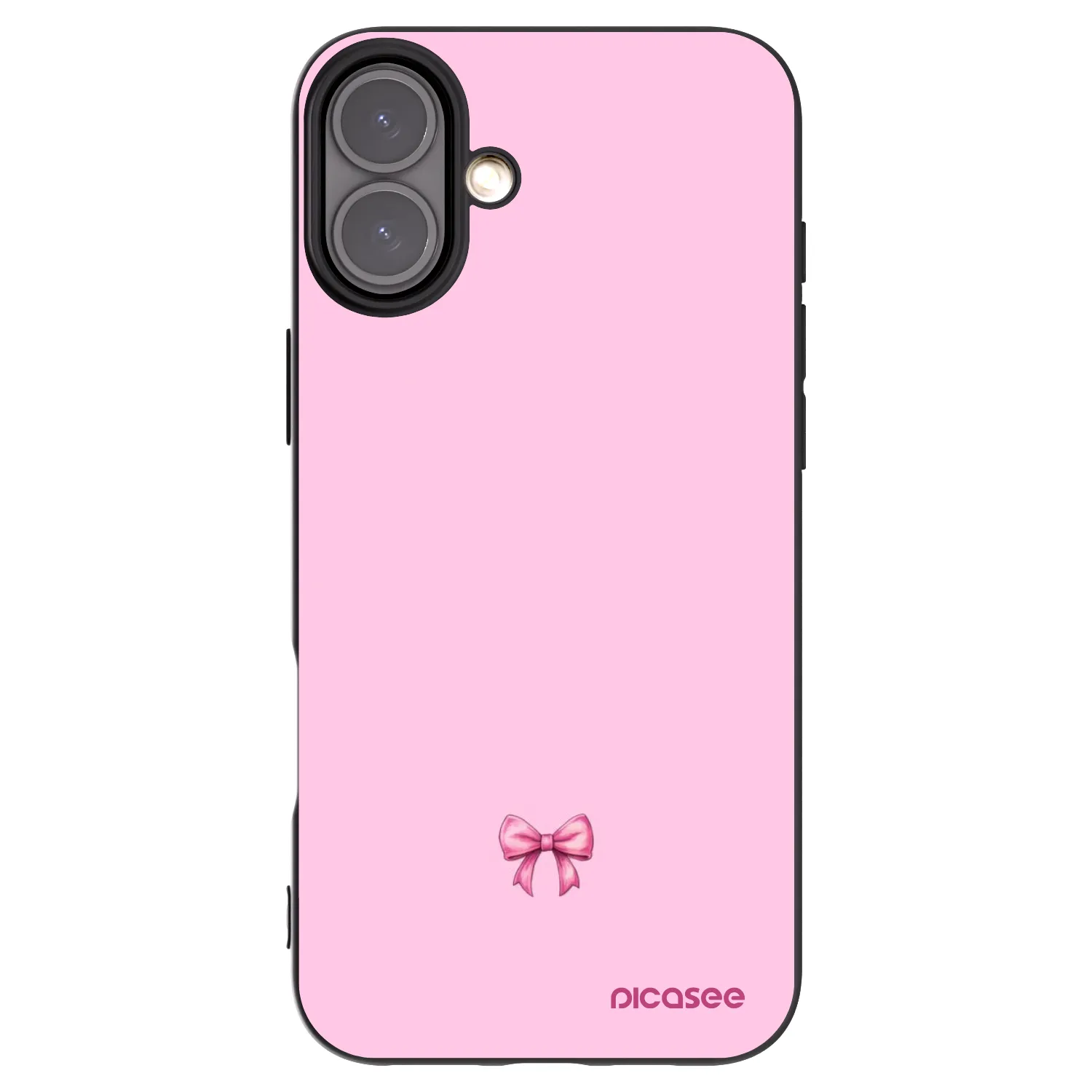 Picasee silikonowe czarne etui na Apple iPhone 16 Plus - Blush bow