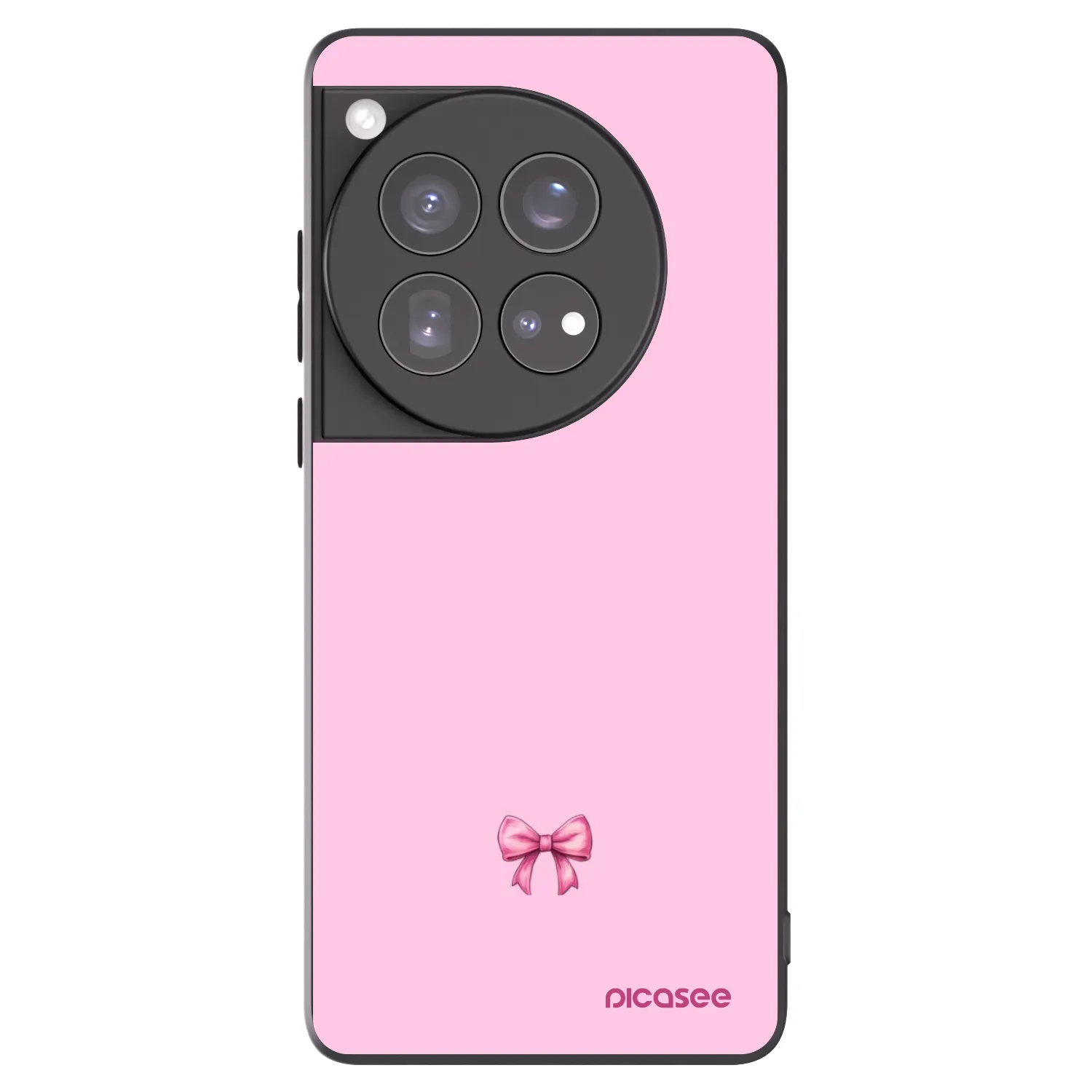 Picasee silikonowe czarne etui na OnePlus 12 5G - Blush bow