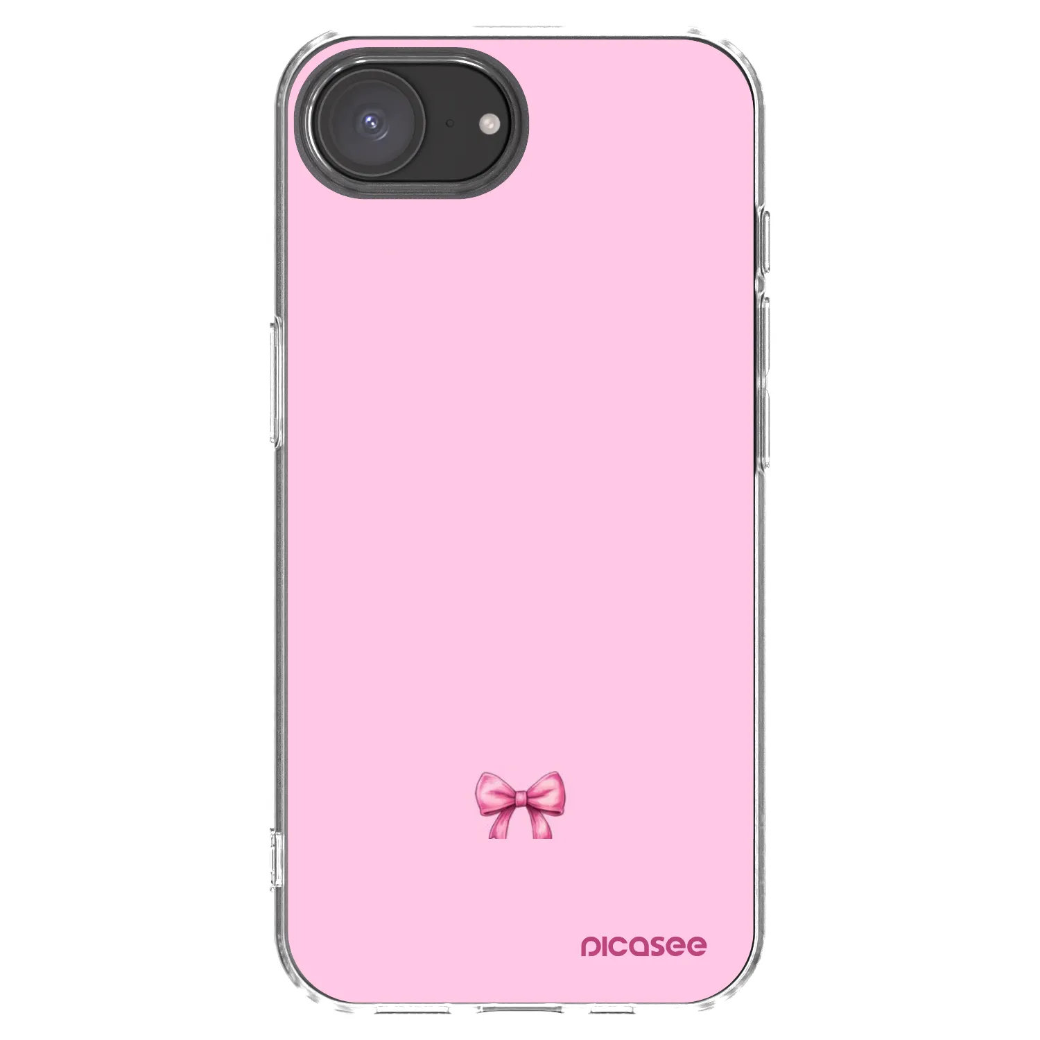 Picasee silikonowe przeźroczyste etui na Apple iPhone 16e - Blush bow