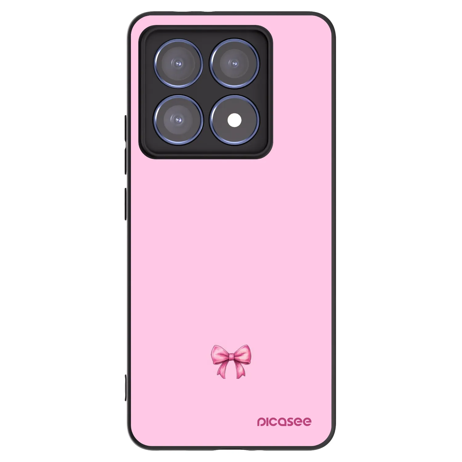 Picasee silikonowe czarne etui na Xiaomi 14T Pro - Blush bow