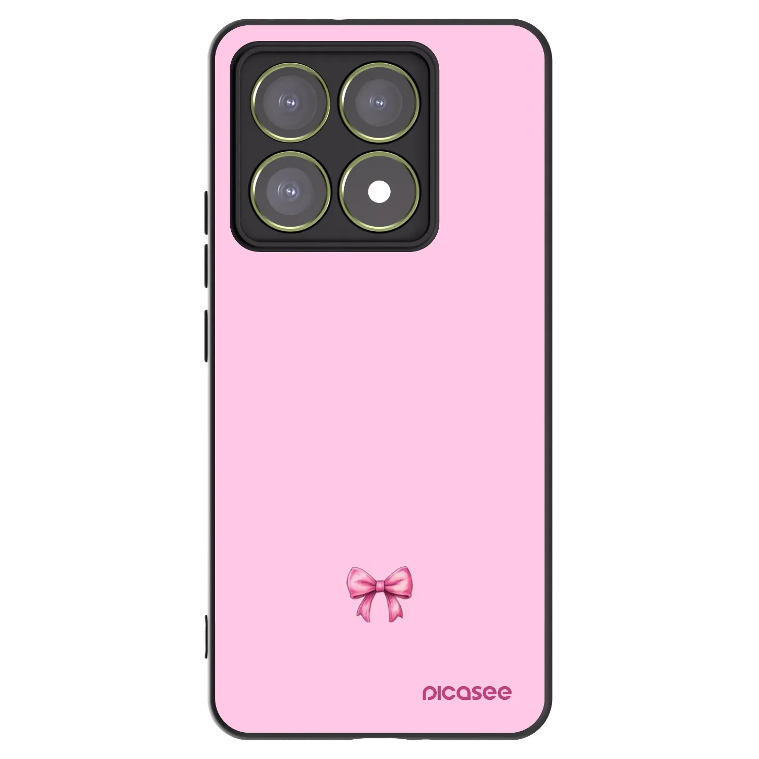 Picasee silikonowe czarne etui na Xiaomi 14T - Blush bow