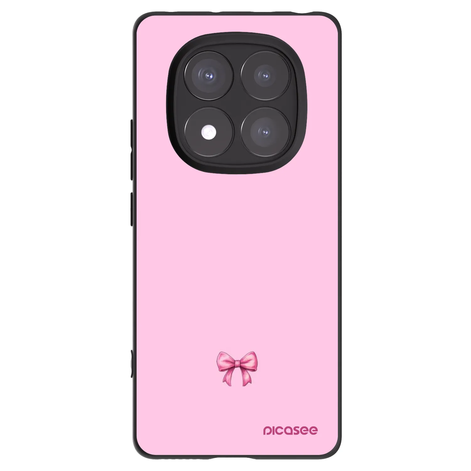 Picasee silikonowe czarne etui na Xiaomi Redmi Note 14 Pro 5G - Blush bow