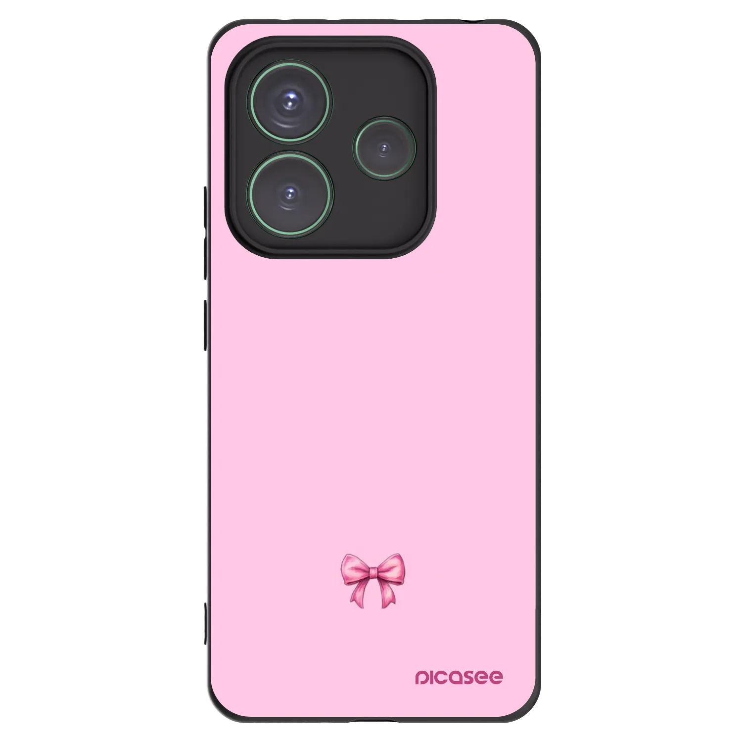 Picasee silikonowe czarne etui na Xiaomi Redmi Note 14 5G - Blush bow
