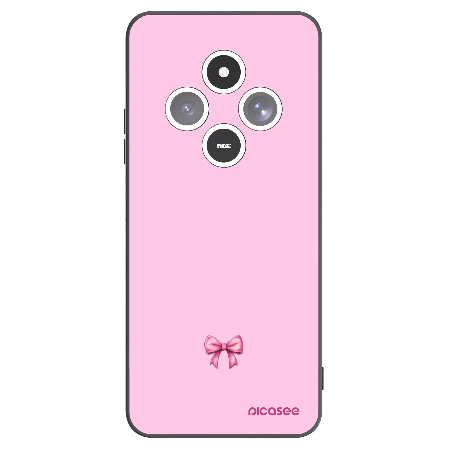 Picasee silikonowe czarne etui na Xiaomi Redmi 14C - Blush bow