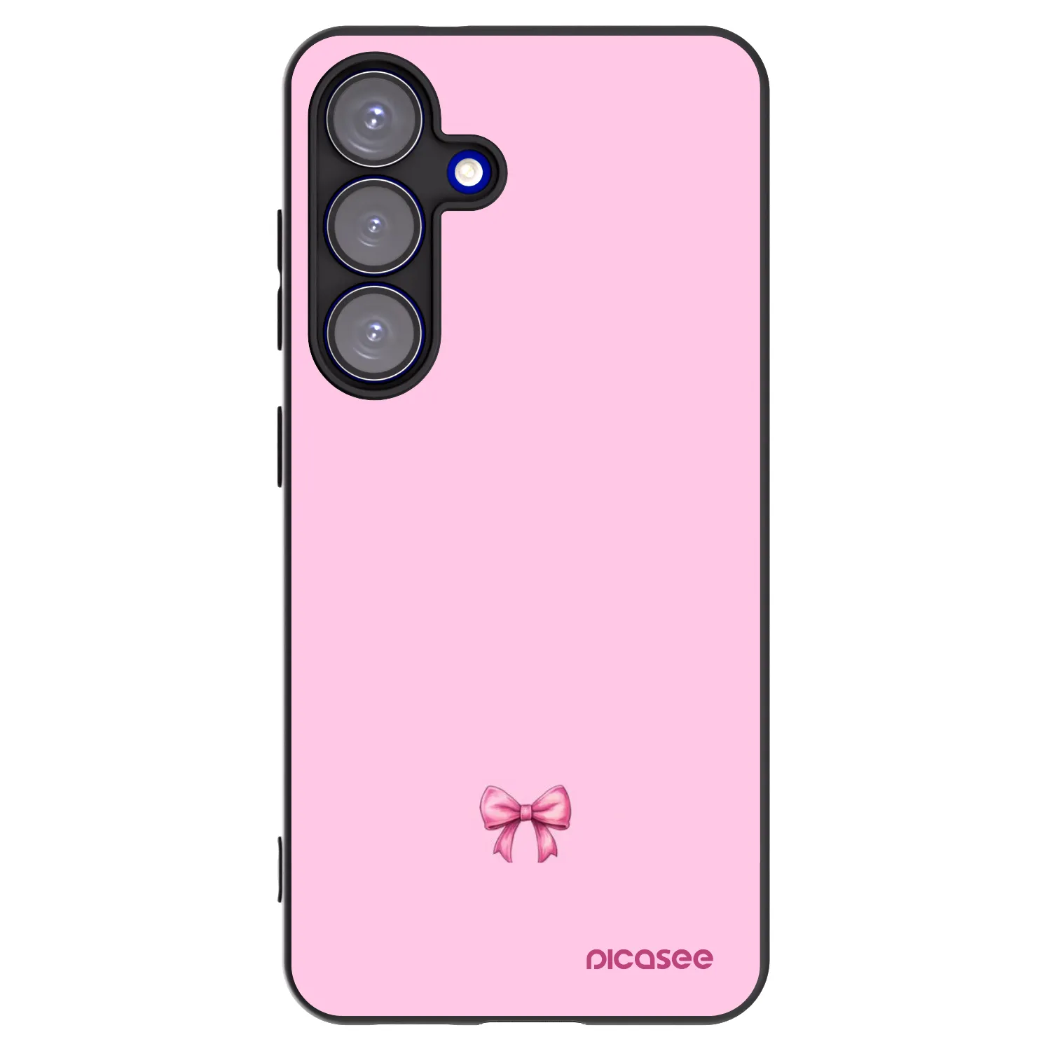 Picasee silikonowe czarne etui na Samsung Galaxy S25 5G - Blush bow
