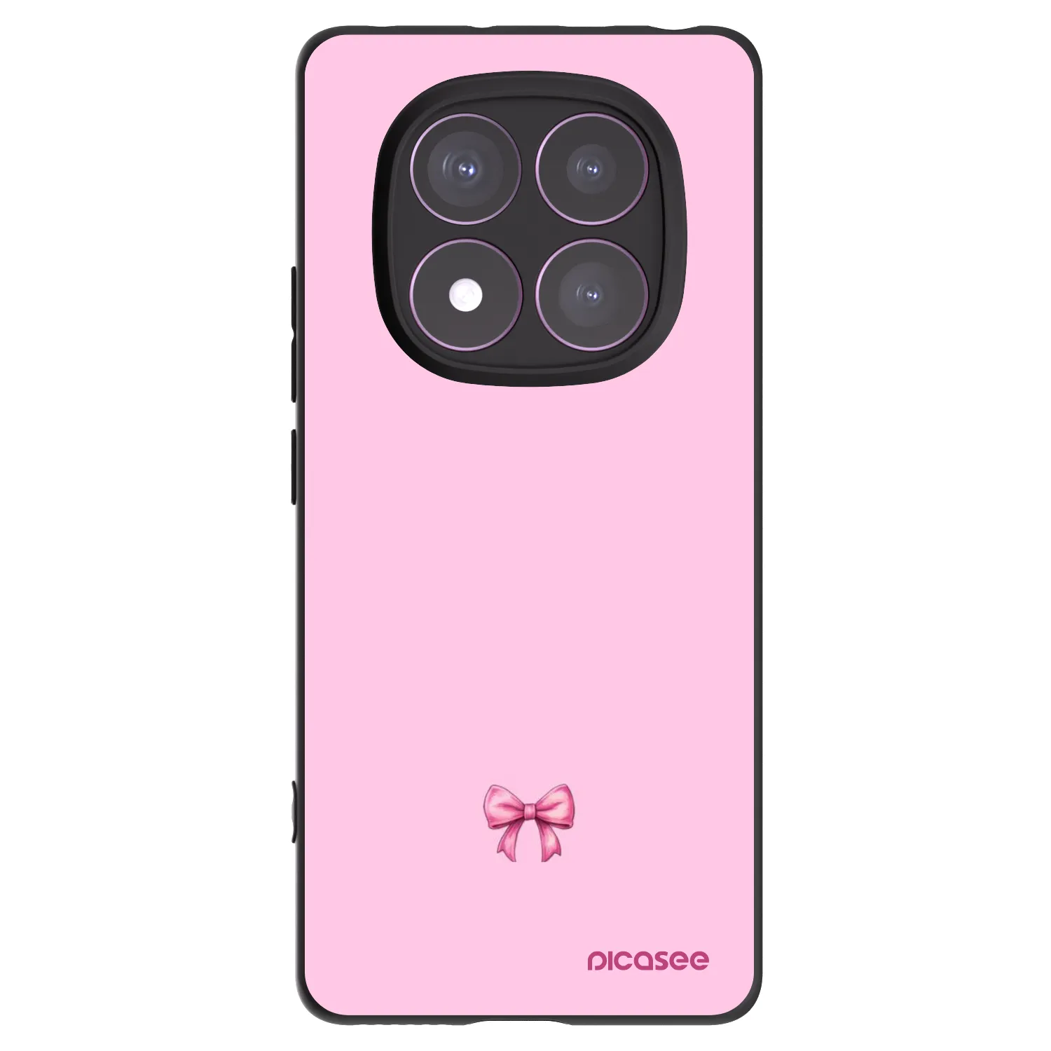 Picasee silikonowe czarne etui na Xiaomi Redmi Note 14 Pro 4G - Blush bow